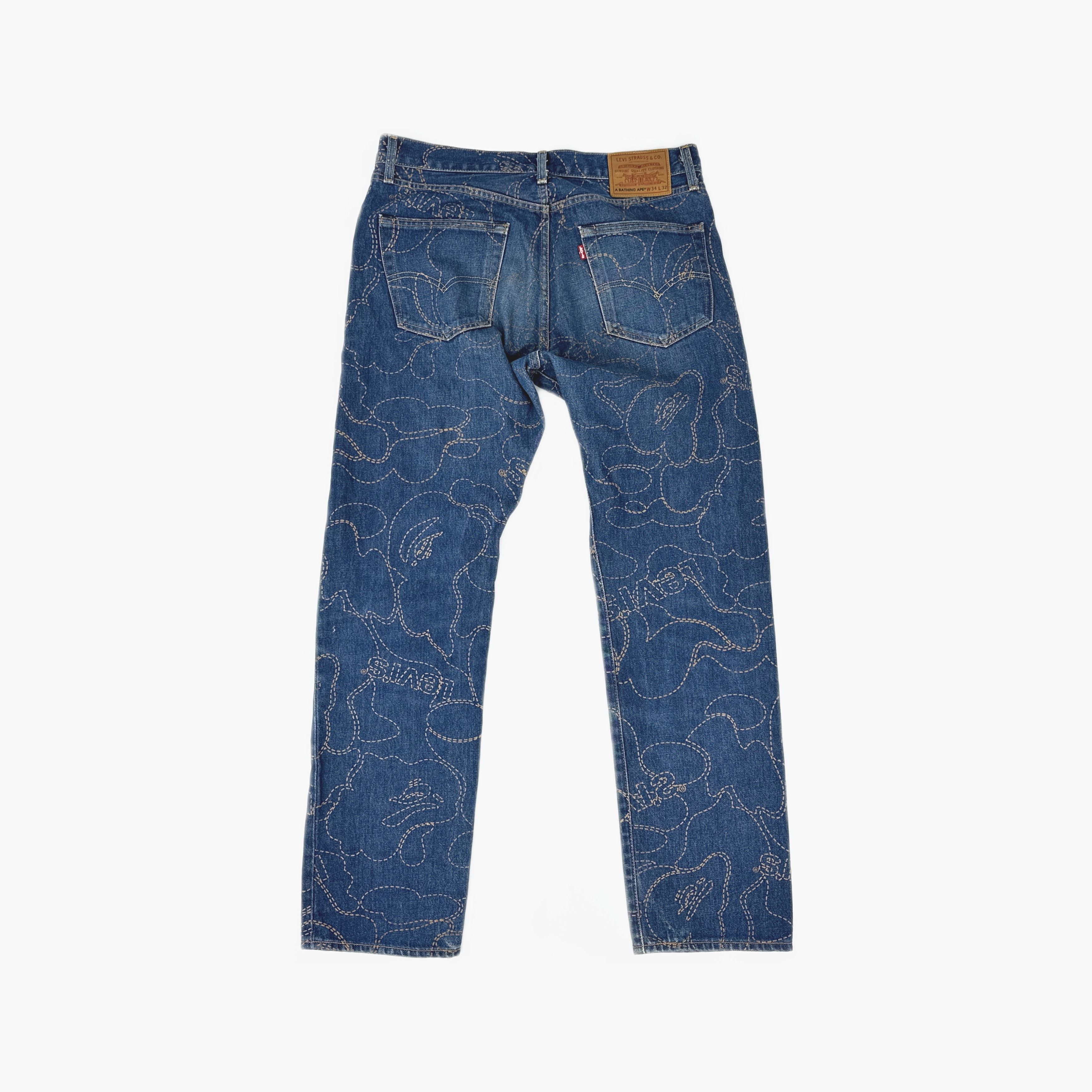 Bape × Levi's Levi's x BAPE Camo Stitch Denim Jeans Size 34 Size US 32 / EU 48 - 2 Thumbnail