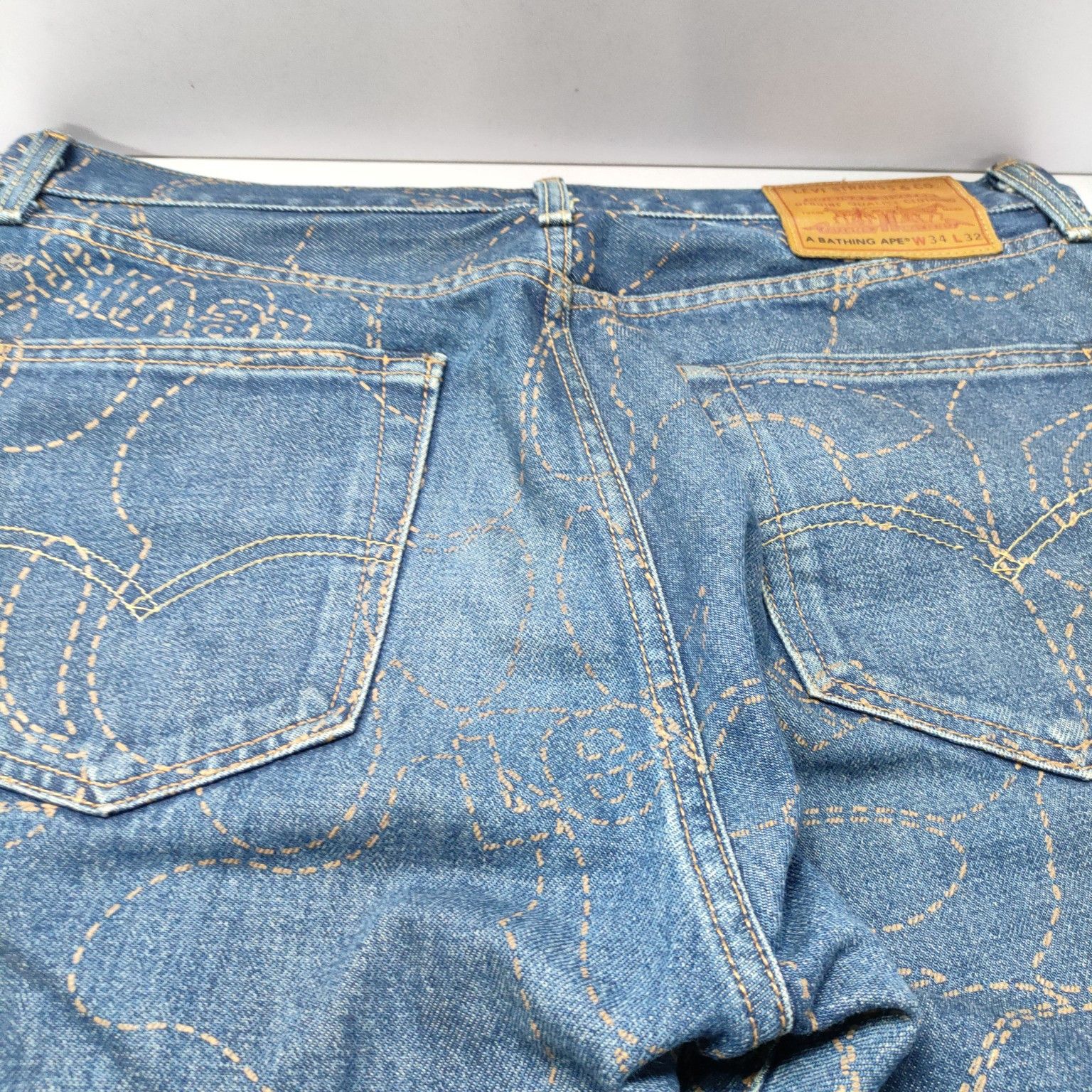 Bape × Levi's Levi's x BAPE Camo Stitch Denim Jeans Size 34 Size US 32 / EU 48 - 8 Thumbnail