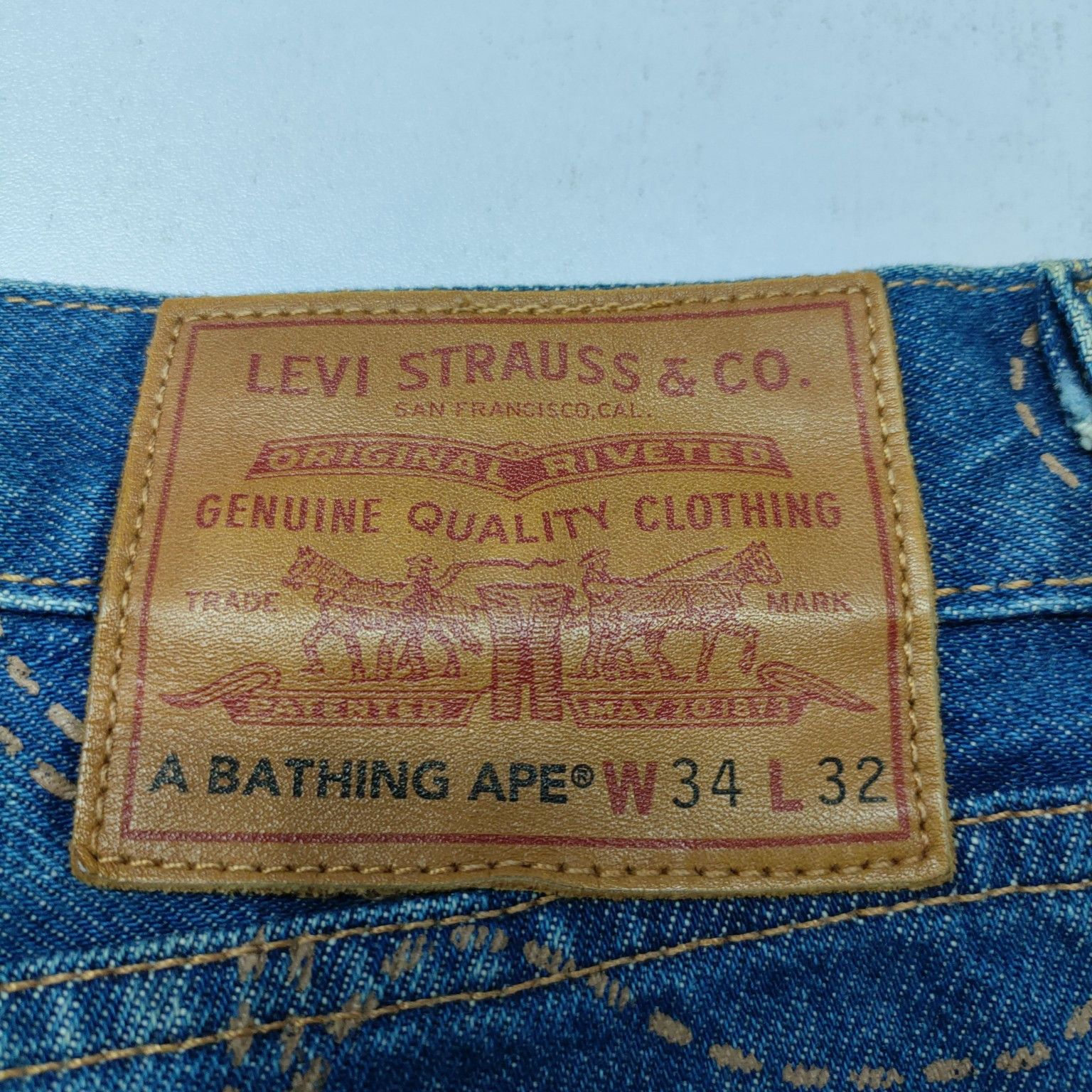 Bape × Levi's Levi's x BAPE Camo Stitch Denim Jeans Size 34 Size US 32 / EU 48 - 5 Thumbnail