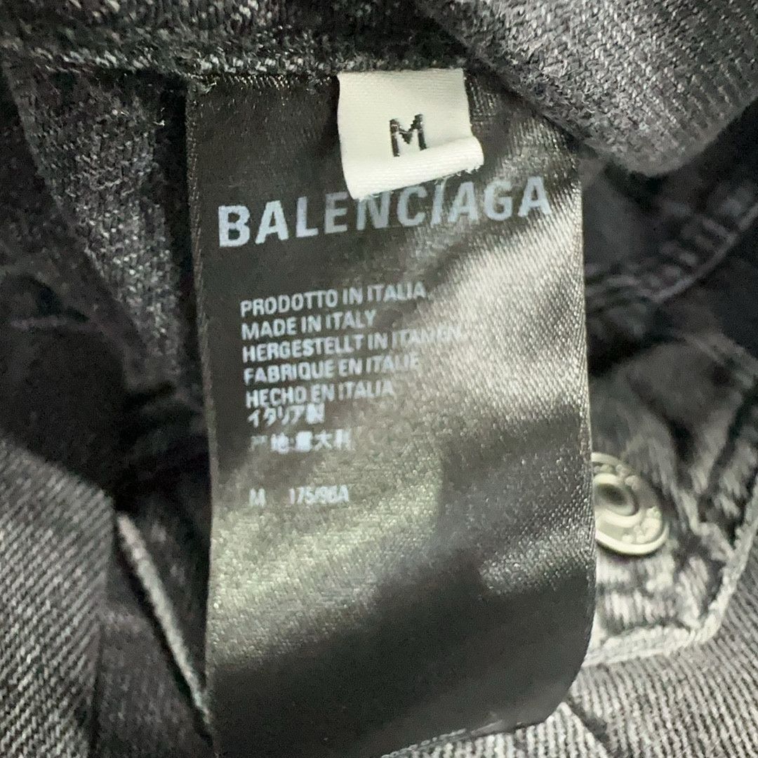 Balenciaga Balenciaga Drip Logo Denim Jacket Size M Size US M / EU 48-50 / 2 - 4 Thumbnail