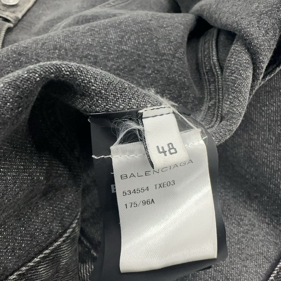 Balenciaga Balenciaga Red Logo Denim Jacket Size M Size US M / EU 48-50 / 2 - 4 Thumbnail