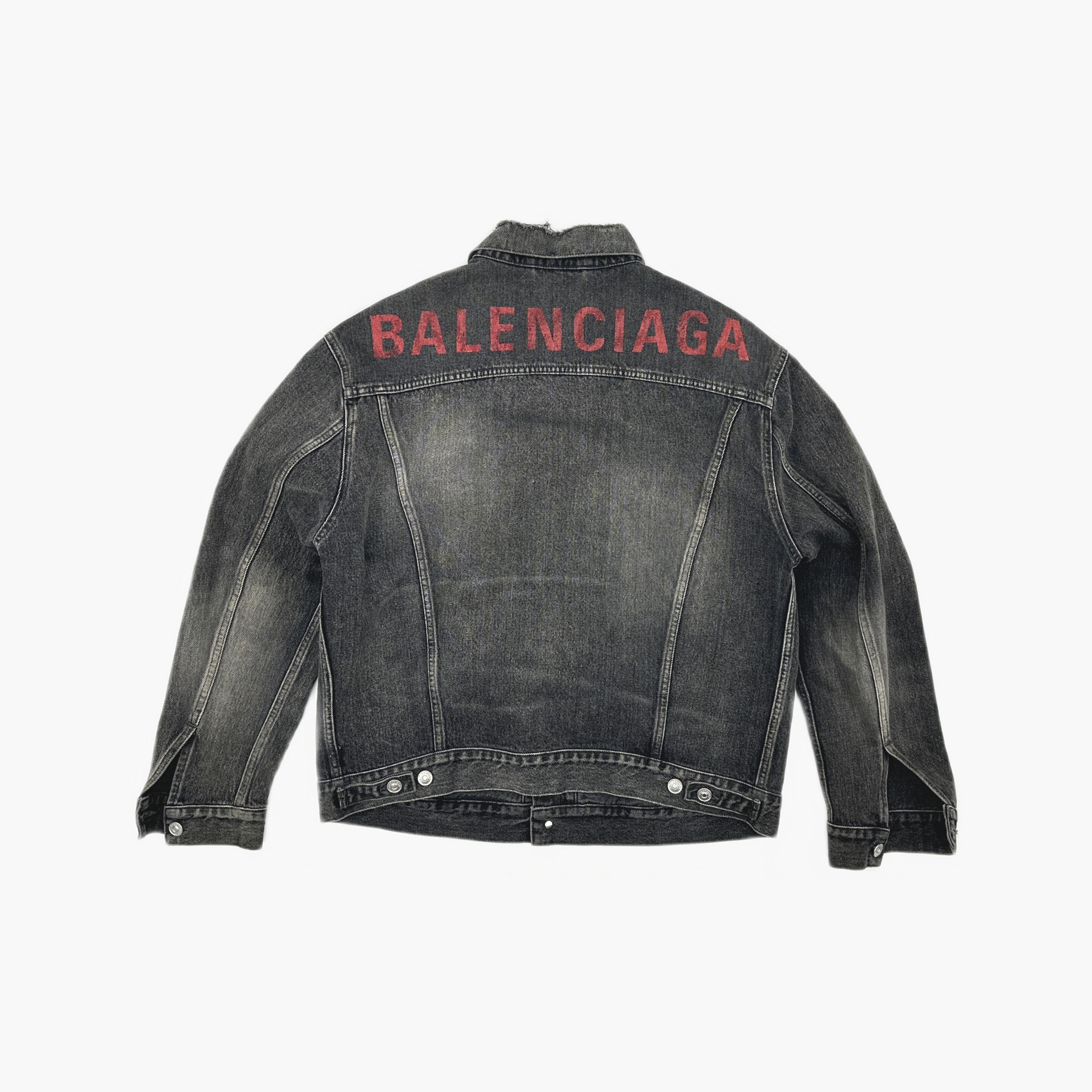 Balenciaga Balenciaga Red Logo Denim Jacket Size M Size US M / EU 48-50 / 2 - 2 Thumbnail