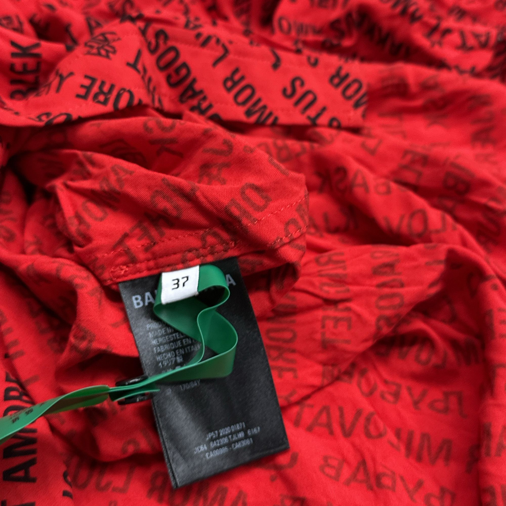 Balenciaga Balenciaga Love Print Button-Up Shirt Size S Size US S / EU 44-46 / 1 - 4 Thumbnail