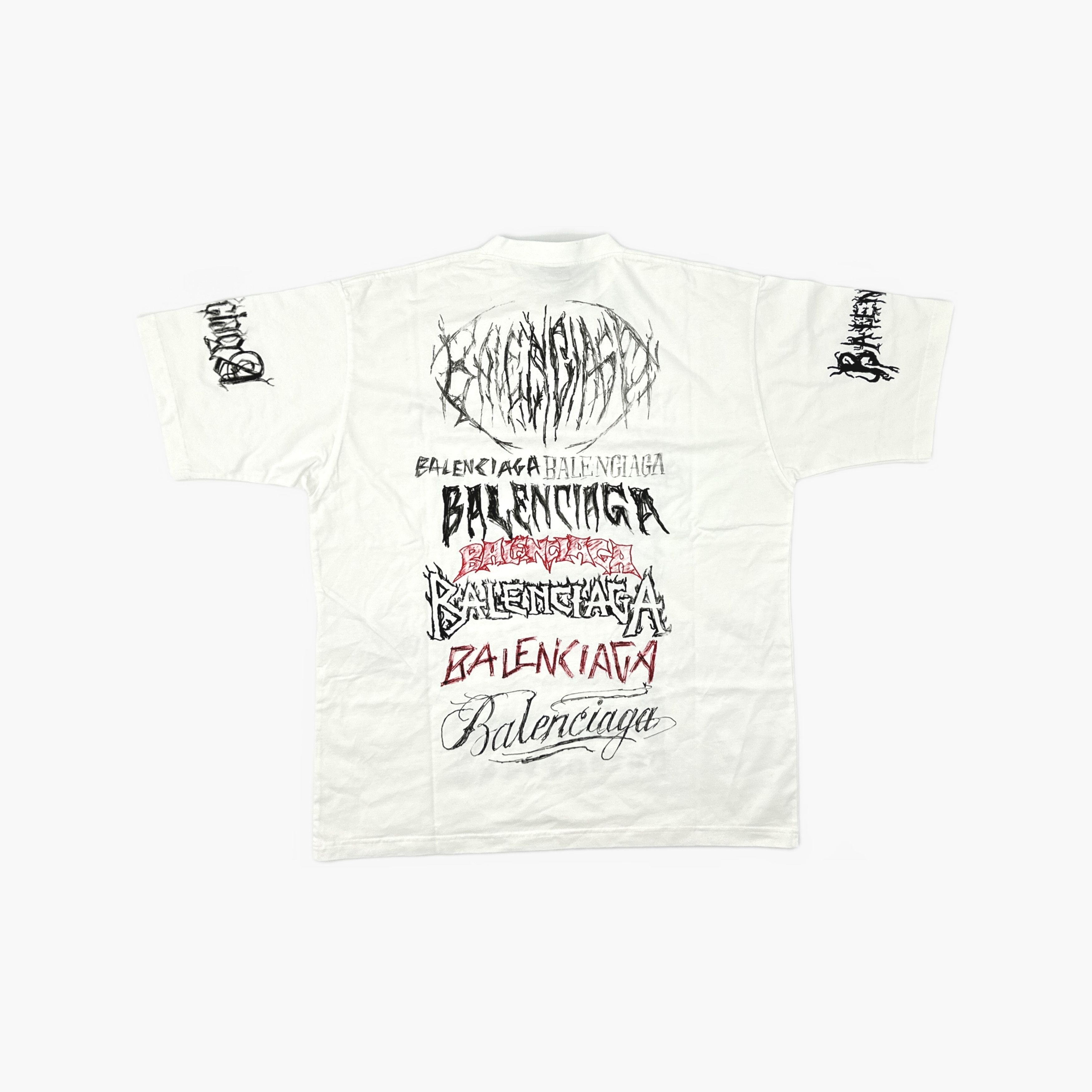 Balenciaga Balenciaga Logo Print T-Shirt White Size L Size US L / EU 52-54 / 3 - 2 Thumbnail