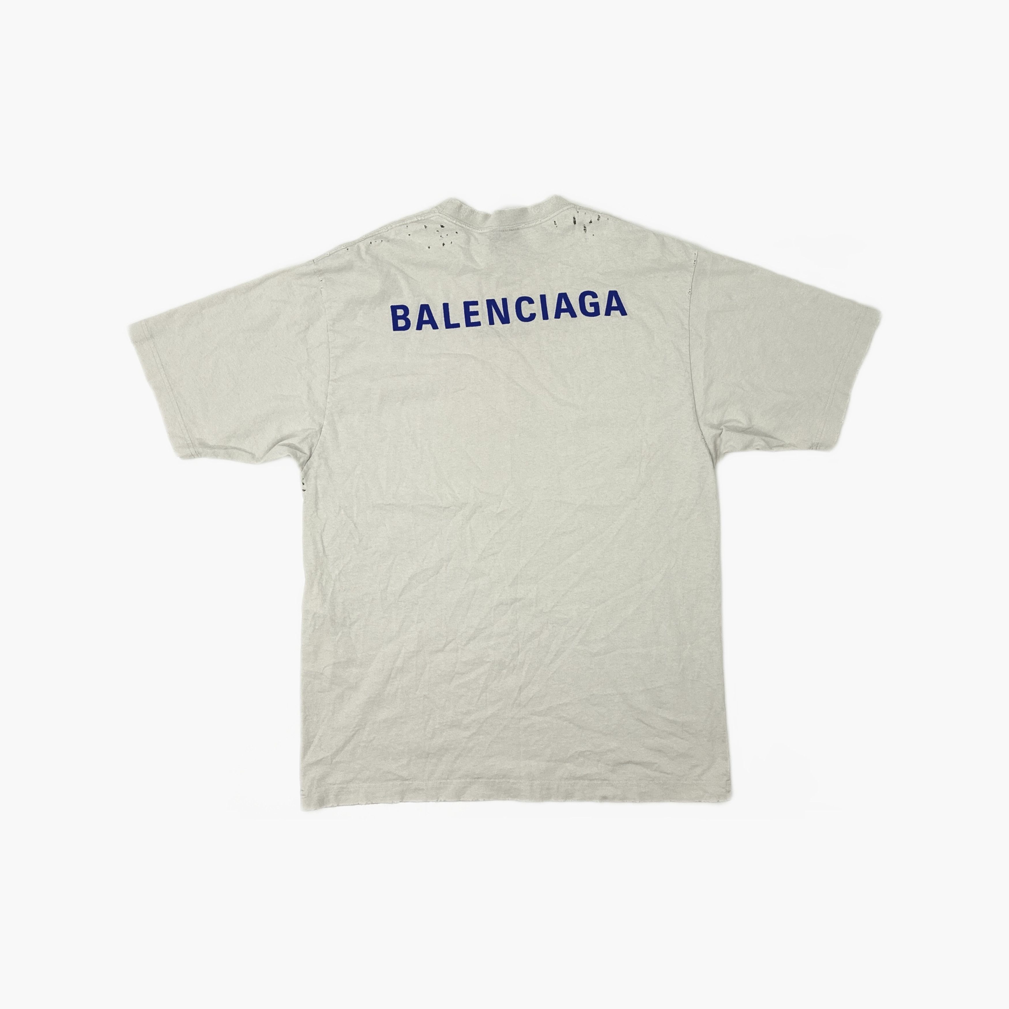 Balenciaga Balenciaga Embroidered Distressed T-Shirt Size XS Size US XS / EU 42 / 0 - 2 Thumbnail