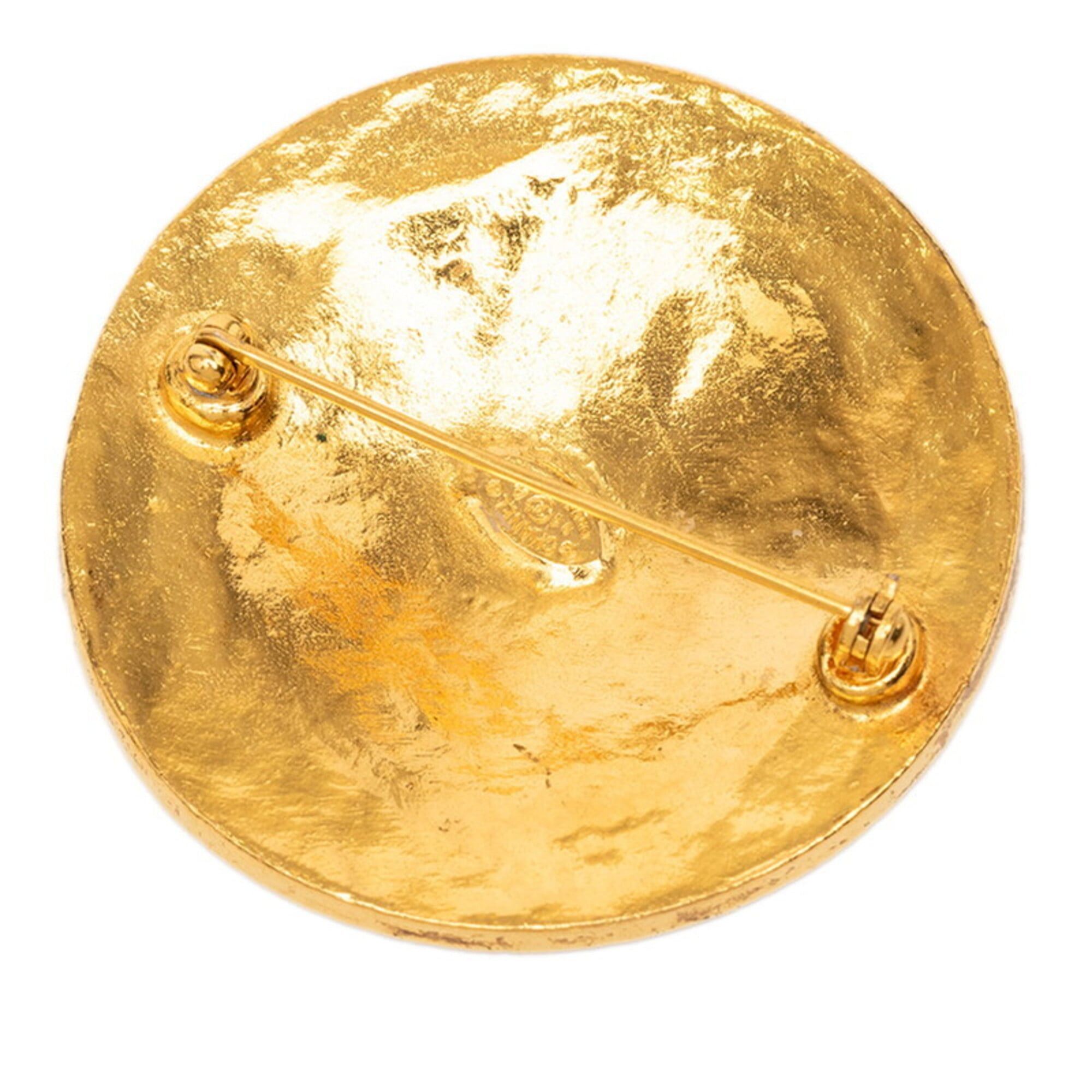 Chanel Chanel Coco Mark Round Brooch, Gold Plated, Women's. Size ONE SIZE - 2 Thumbnail