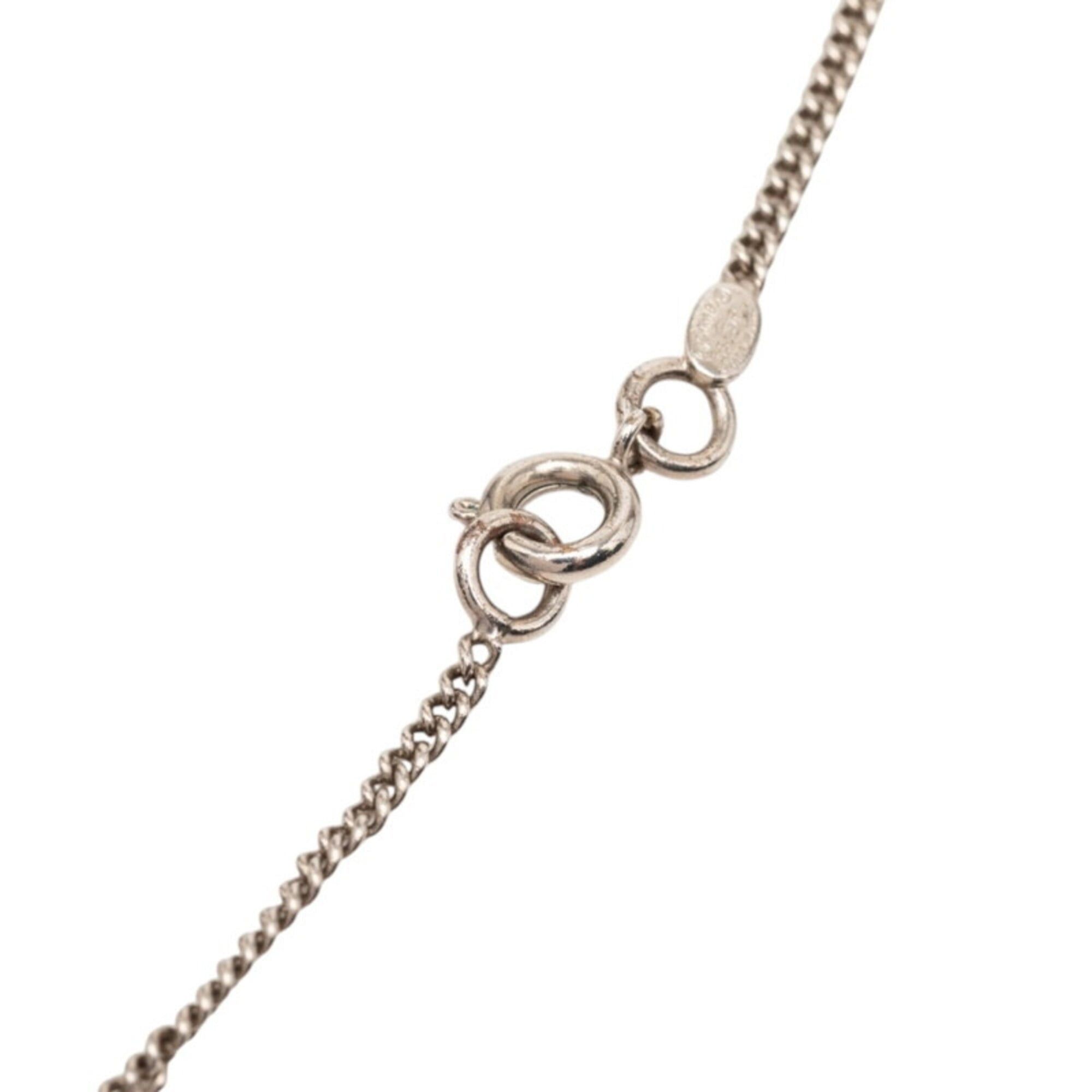 Chanel Chanel Coco Mark Necklace, Silver, Black Metal, Colored Stone, Women's CHANEL Size ONE SIZE - 4 Thumbnail