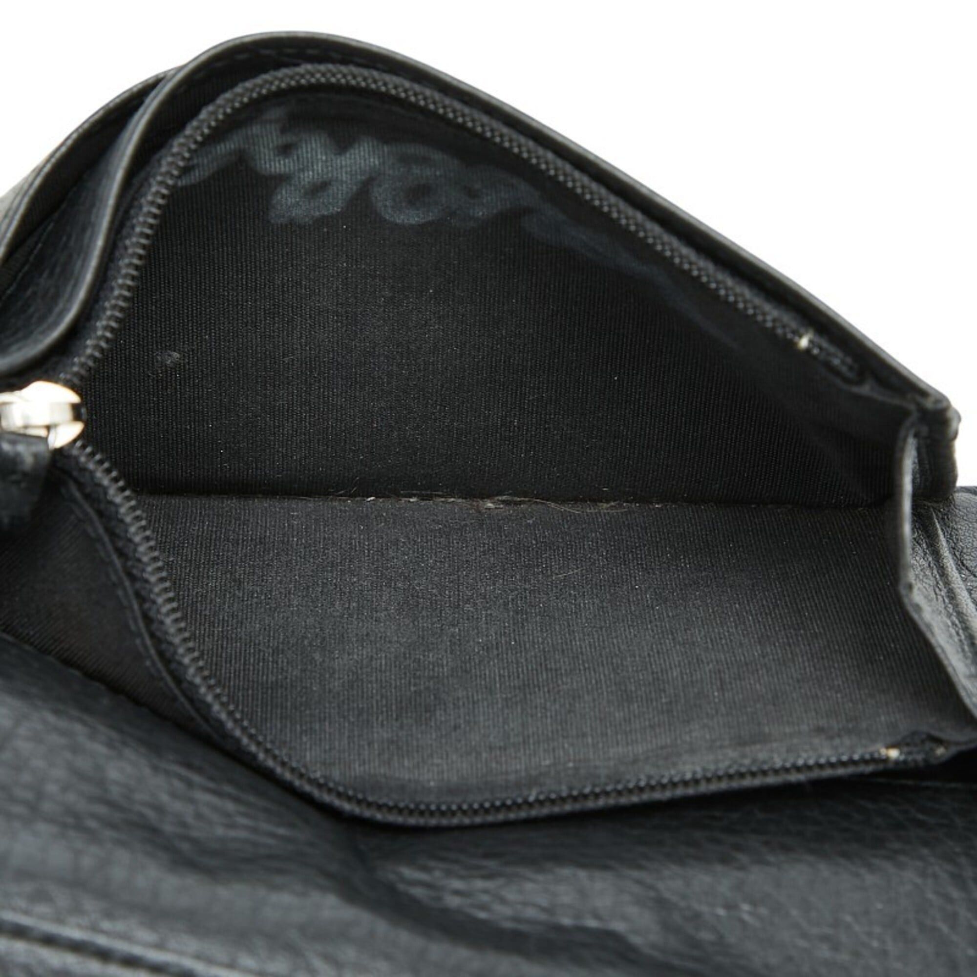 Chanel Chanel Coco Mark Wild Stitch Long Wallet, Black Leather, Women's CHANEL Size ONE SIZE - 8 Thumbnail