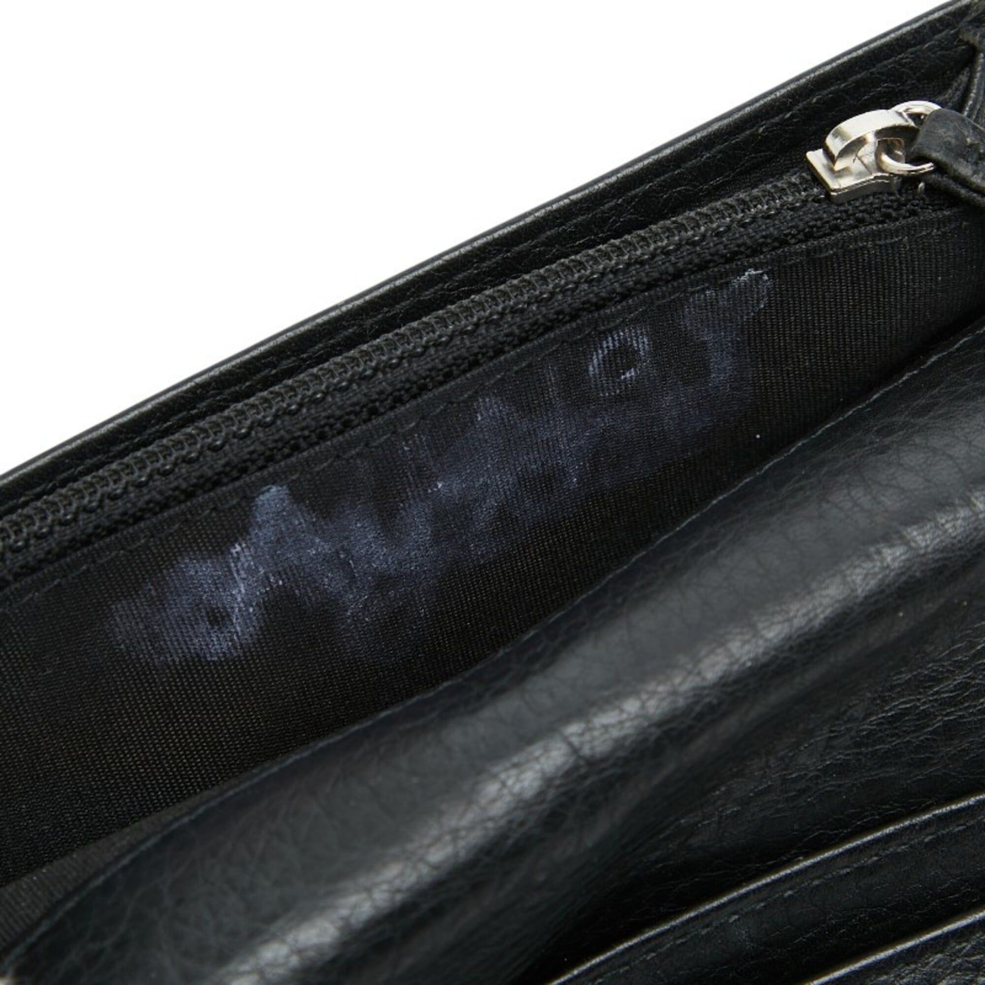 Chanel Chanel Coco Mark Wild Stitch Long Wallet, Black Leather, Women's CHANEL Size ONE SIZE - 7 Thumbnail