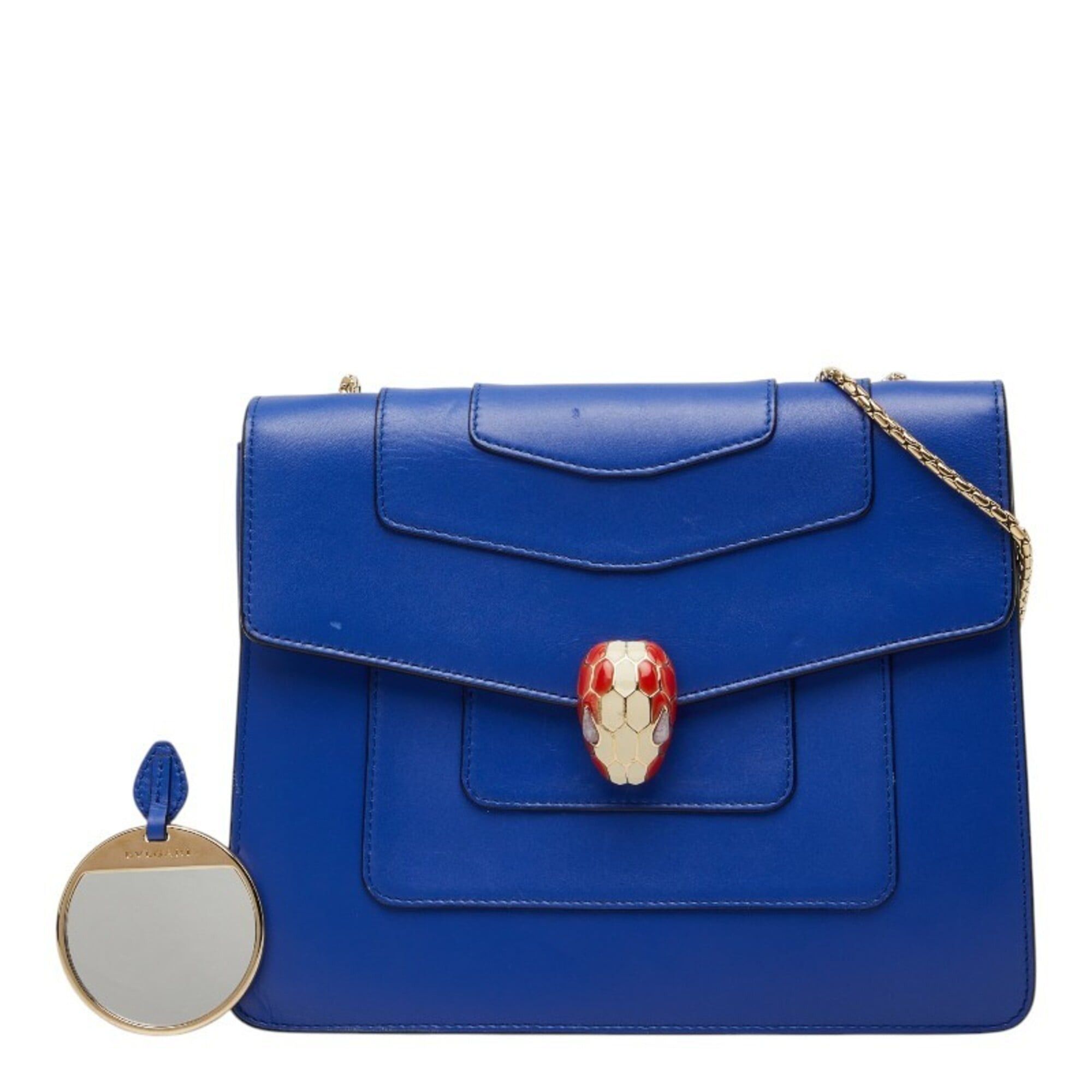 Bvlgari Bulgari Serpenti Forever Chain Shoulder Bag, Blue Leather, Women's BVLGARI Size ONE SIZE - 15 Thumbnail