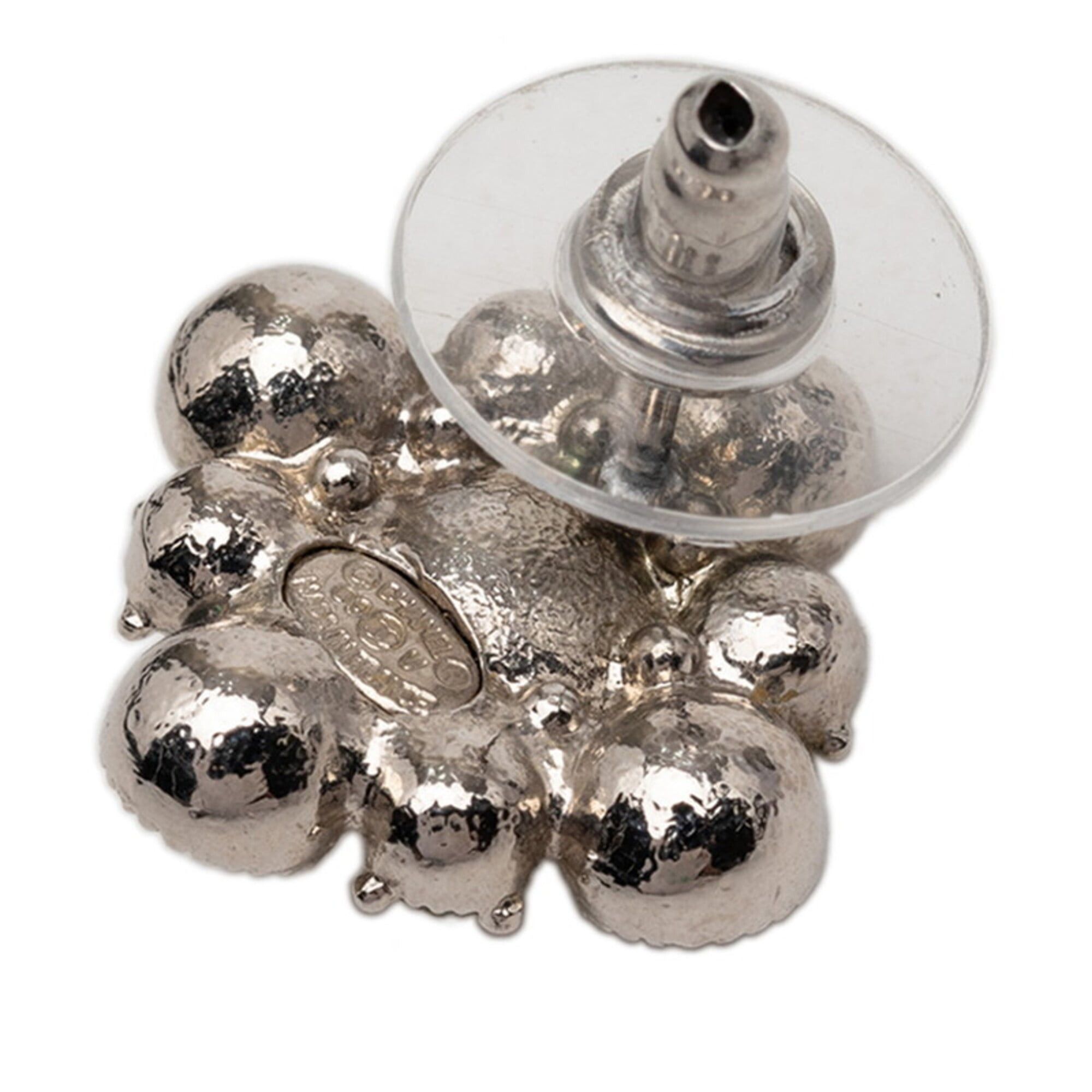 Chanel Chanel Coco Mark Earrings, Silver Rhinestone Plated, Women's CHANEL Size ONE SIZE - 3 Thumbnail