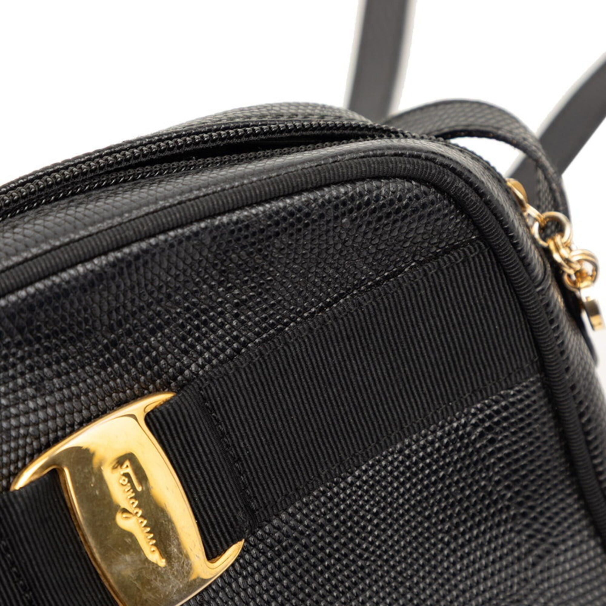 Salvatore Ferragamo Salvatore Ferragamo Vara Shoulder Bag, Black Leather, Women's Size ONE SIZE - 4 Thumbnail