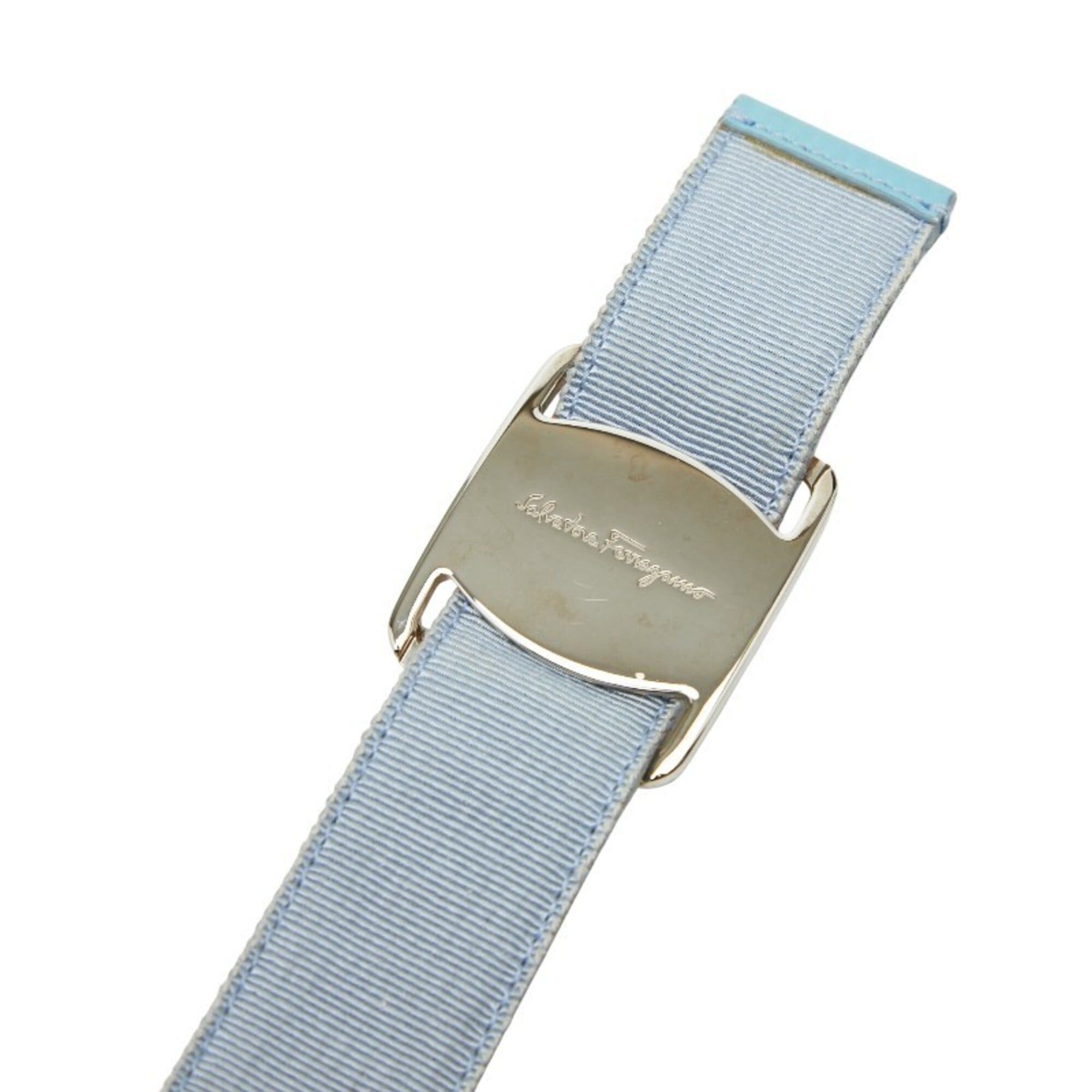 Salvatore Ferragamo Salvatore Ferragamo Vara Belt, Light Blue Canvas, Women's Size ONE SIZE - 7 Thumbnail