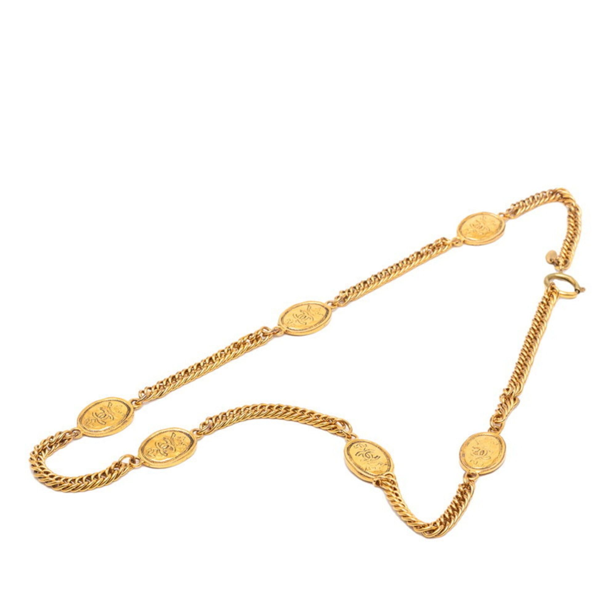 Chanel Chanel Coco Mark Crown Chain Necklace, Gold Plated, Women's CHANEL Size ONE SIZE - 2 Thumbnail