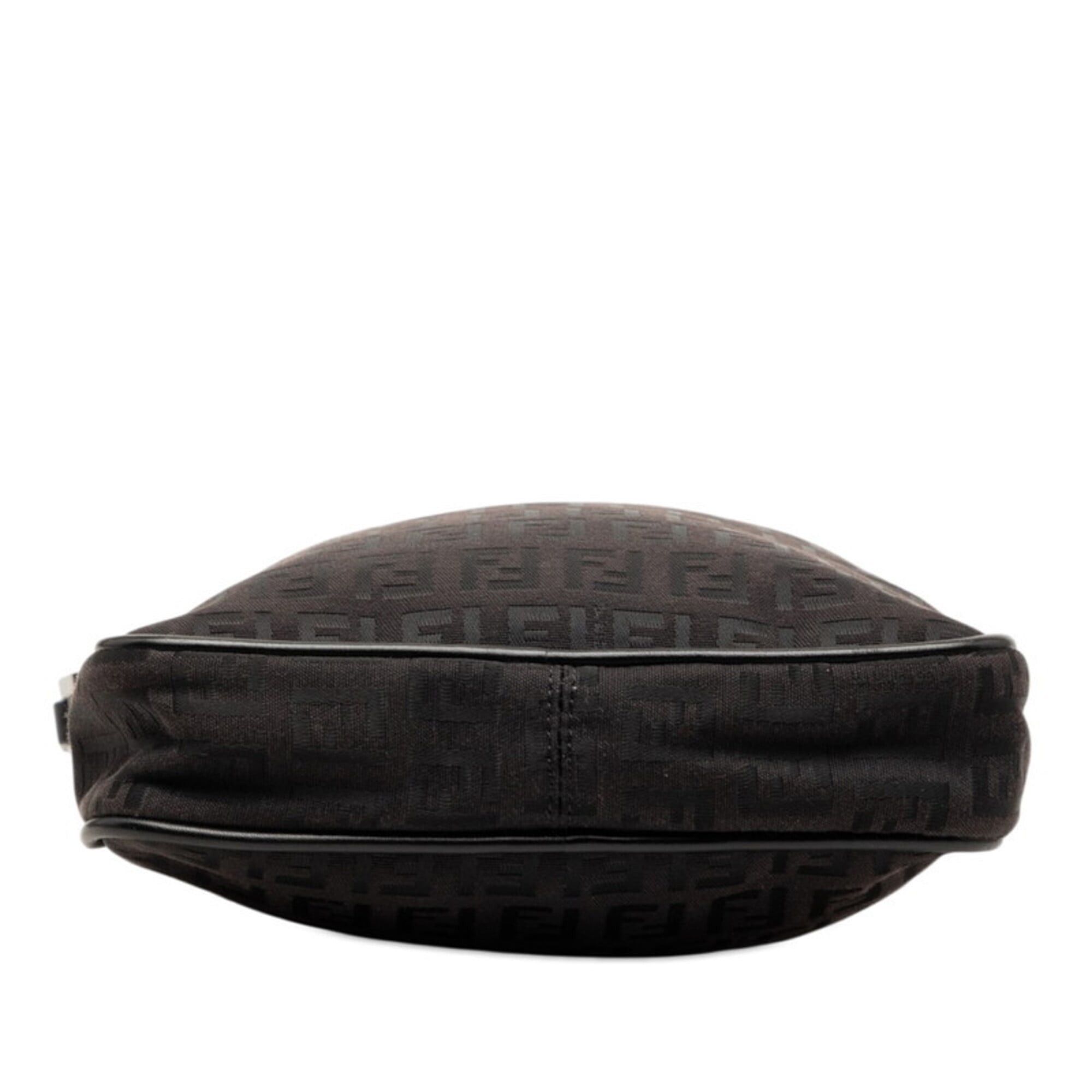 Fendi Fendi Zucchino Crossbody Shoulder Bag 8BT053 Black Canvas Leather Women's FENDI Size ONE SIZE - 3 Thumbnail
