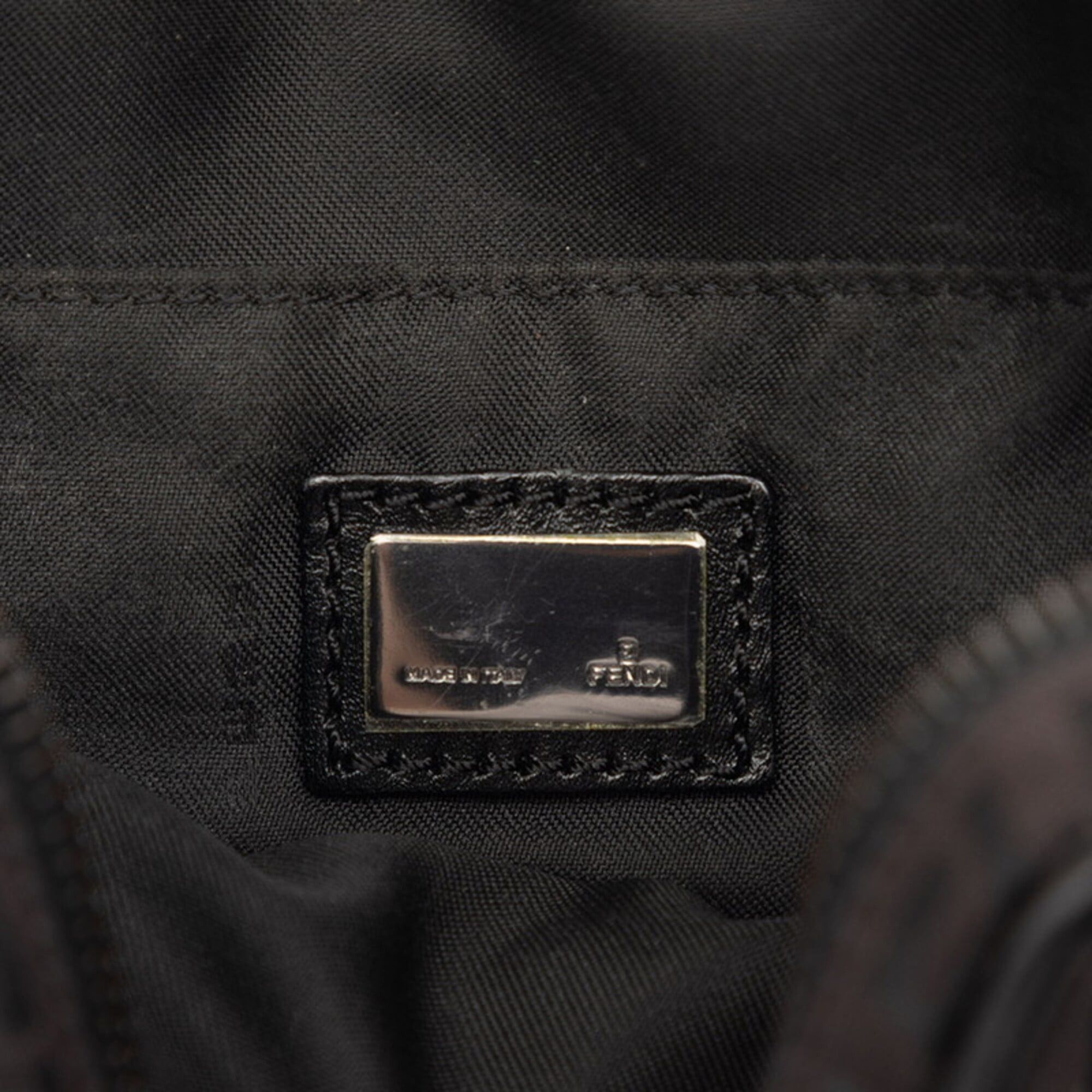 Fendi Fendi Zucchino Crossbody Shoulder Bag 8BT053 Black Canvas Leather Women's FENDI Size ONE SIZE - 5 Thumbnail