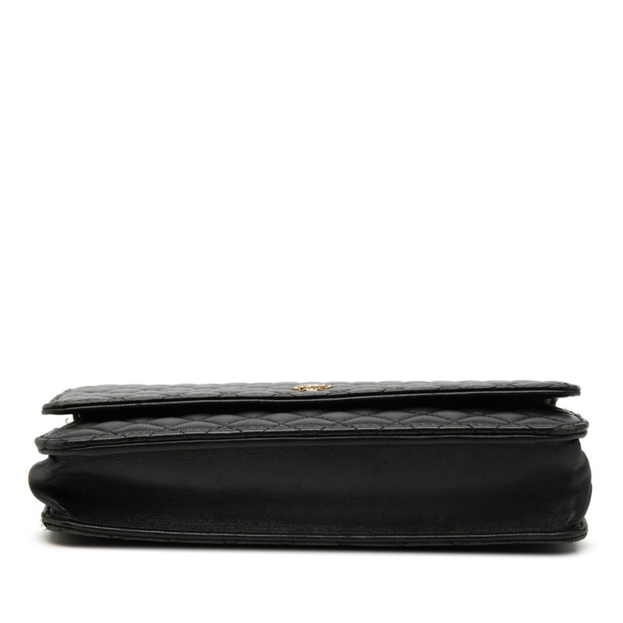 Chanel Chanel Coco Mark Micro Matelassé Wallet Chain Shoulder Bag Black Lambskin Women's CHANEL Size ONE SIZE - 3 Thumbnail