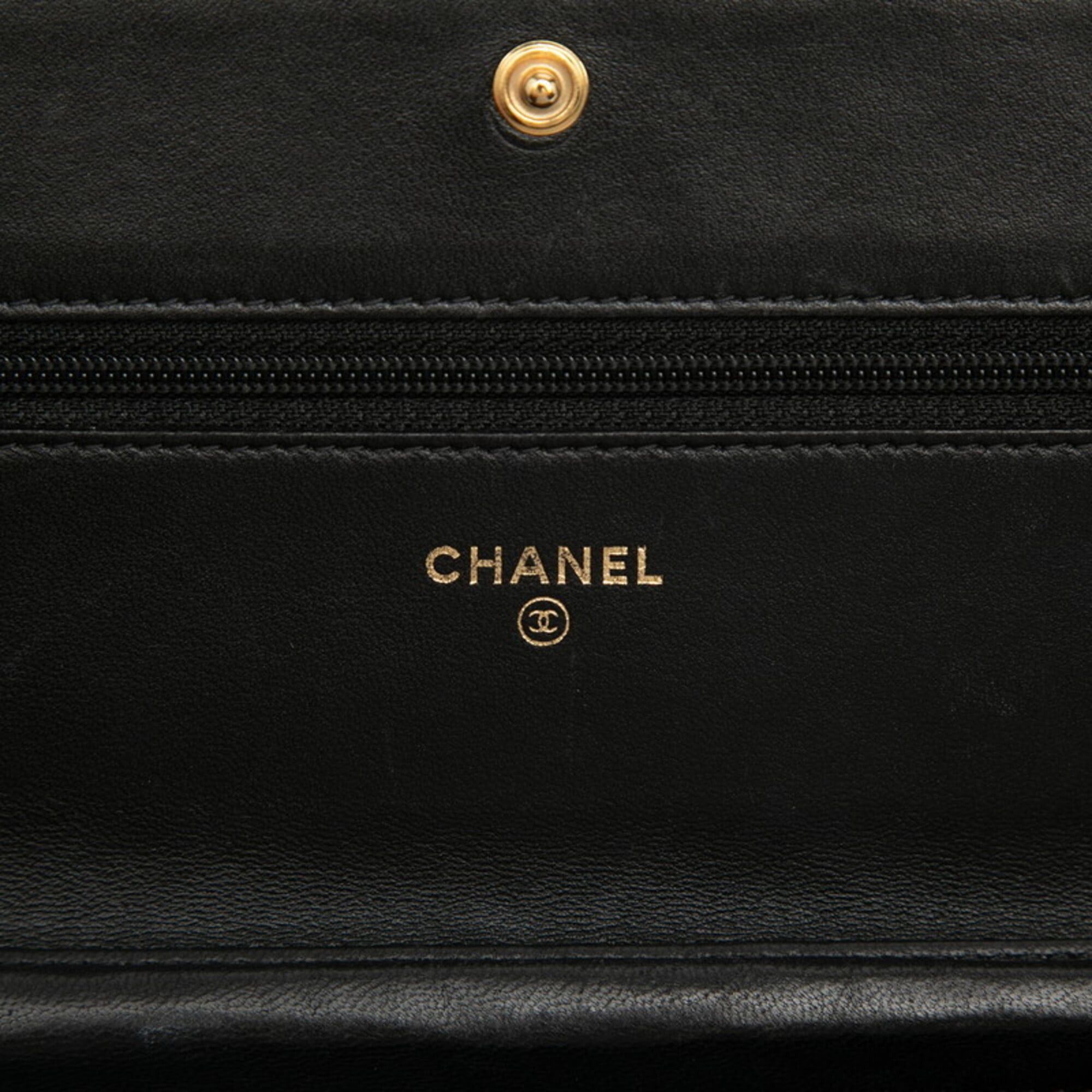 Chanel Chanel Coco Mark Micro Matelassé Wallet Chain Shoulder Bag Black Lambskin Women's CHANEL Size ONE SIZE - 5 Thumbnail