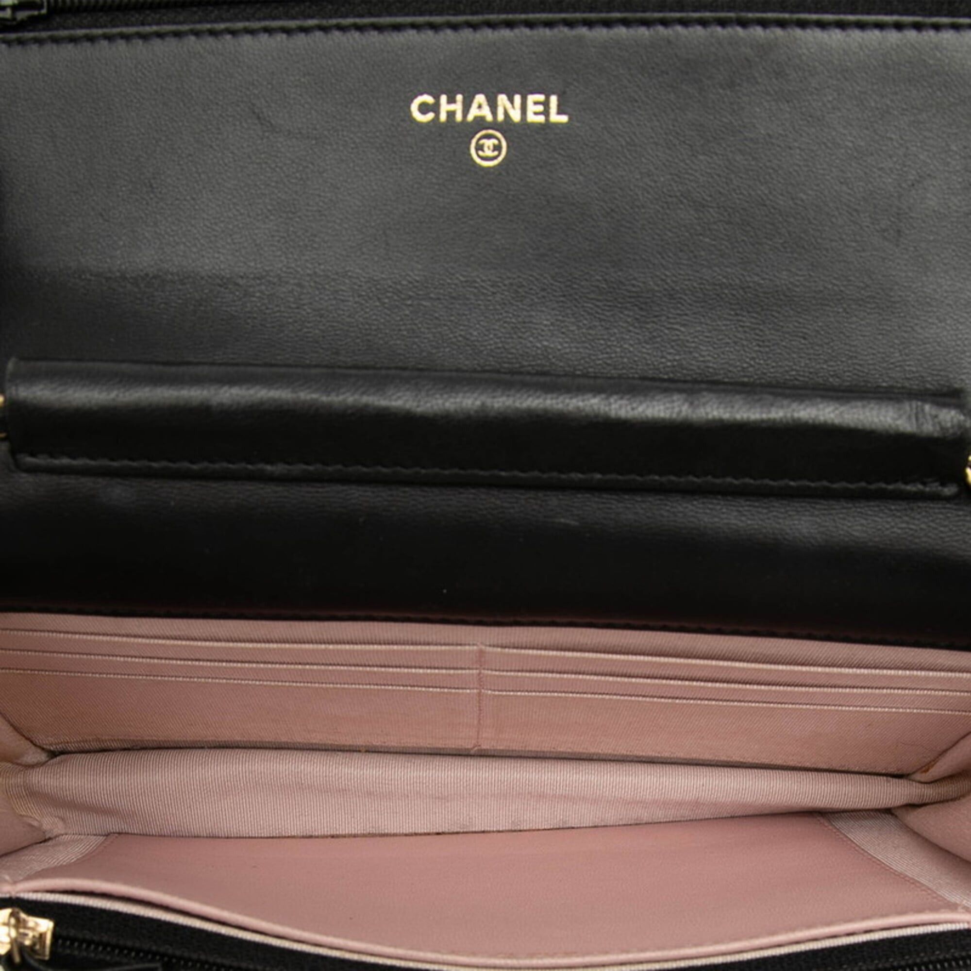 Chanel Chanel Coco Mark Micro Matelassé Wallet Chain Shoulder Bag Black Lambskin Women's CHANEL Size ONE SIZE - 4 Thumbnail