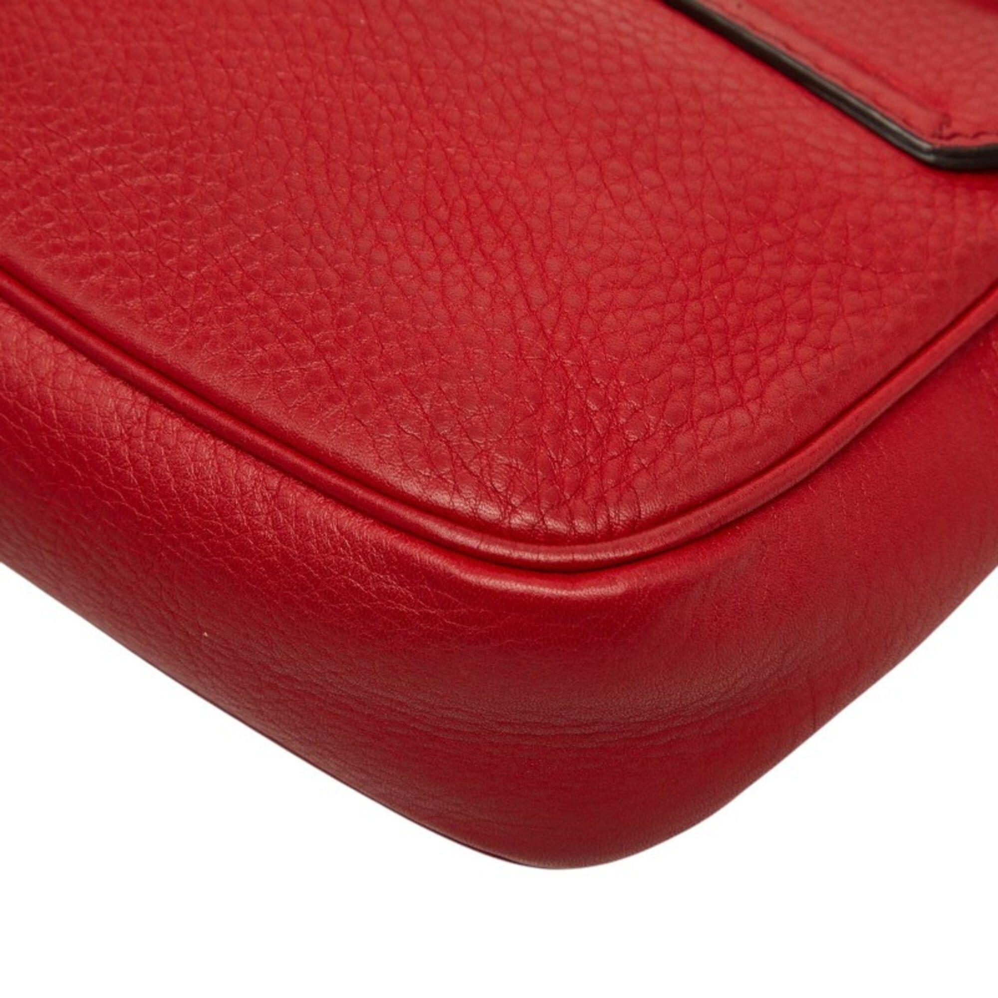 Gucci Gucci Soho Interlocking G Chain Shoulder Bag 323190 Red Leather Women's GUCCI Size ONE SIZE - 6 Thumbnail