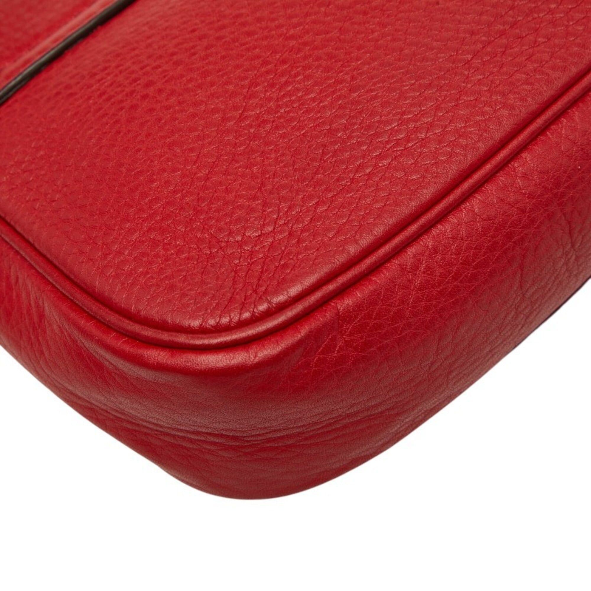Gucci Gucci Soho Interlocking G Chain Shoulder Bag 323190 Red Leather Women's GUCCI Size ONE SIZE - 7 Thumbnail