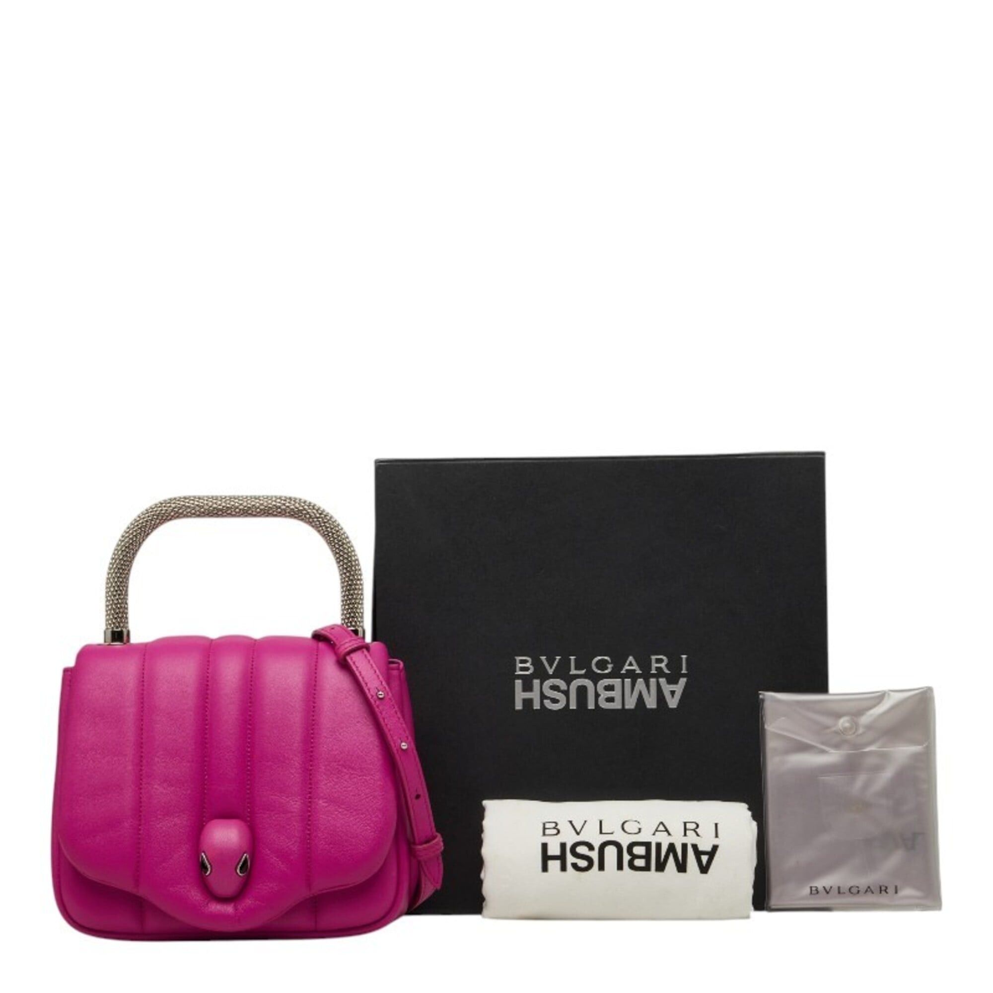 Bvlgari BVLGARI x AMBUSH YOON Serpenti Handbag Shoulder Bag 2WAY Pink Leather Women's Size ONE SIZE - 13 Thumbnail