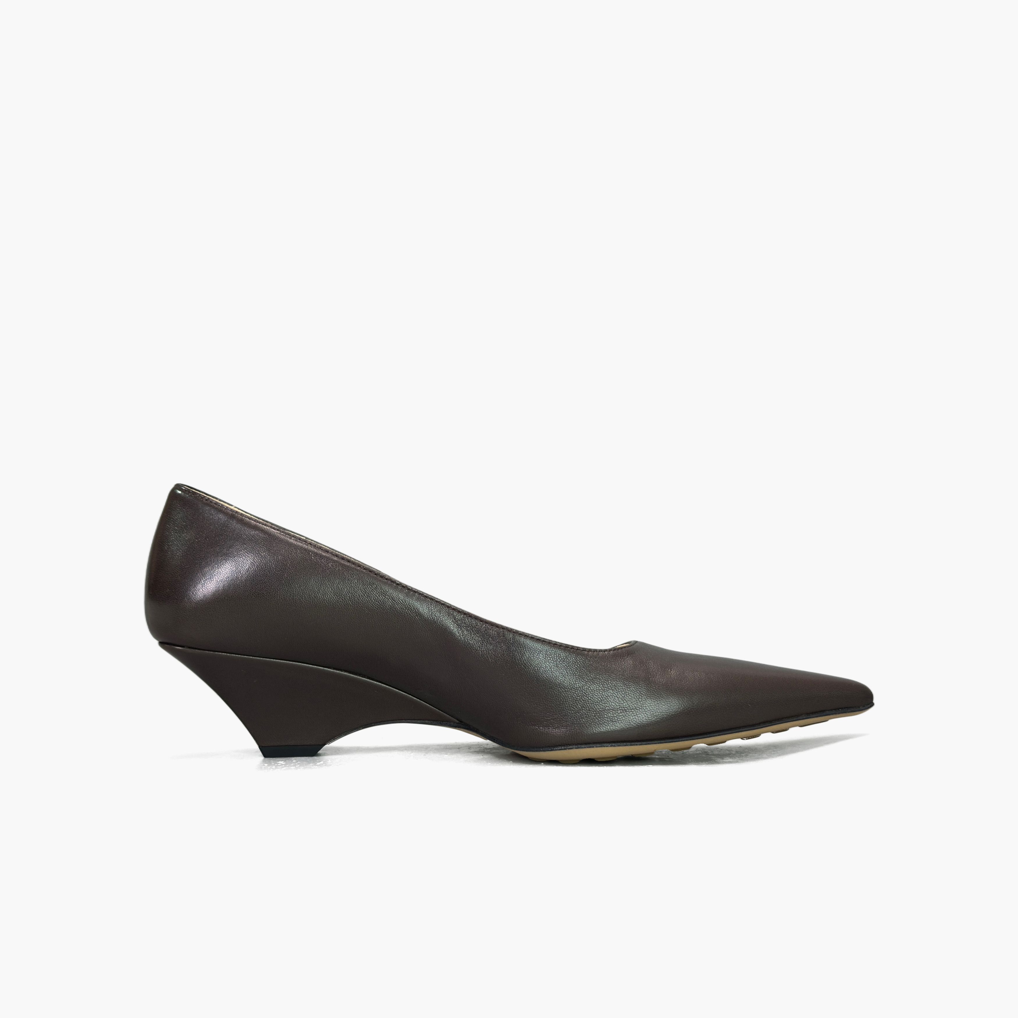 Bottega Veneta Bottega Veneta Brown Leather Wedge Heels Size 38.5 Size US 8.5 / IT 38.5 - 2 Thumbnail
