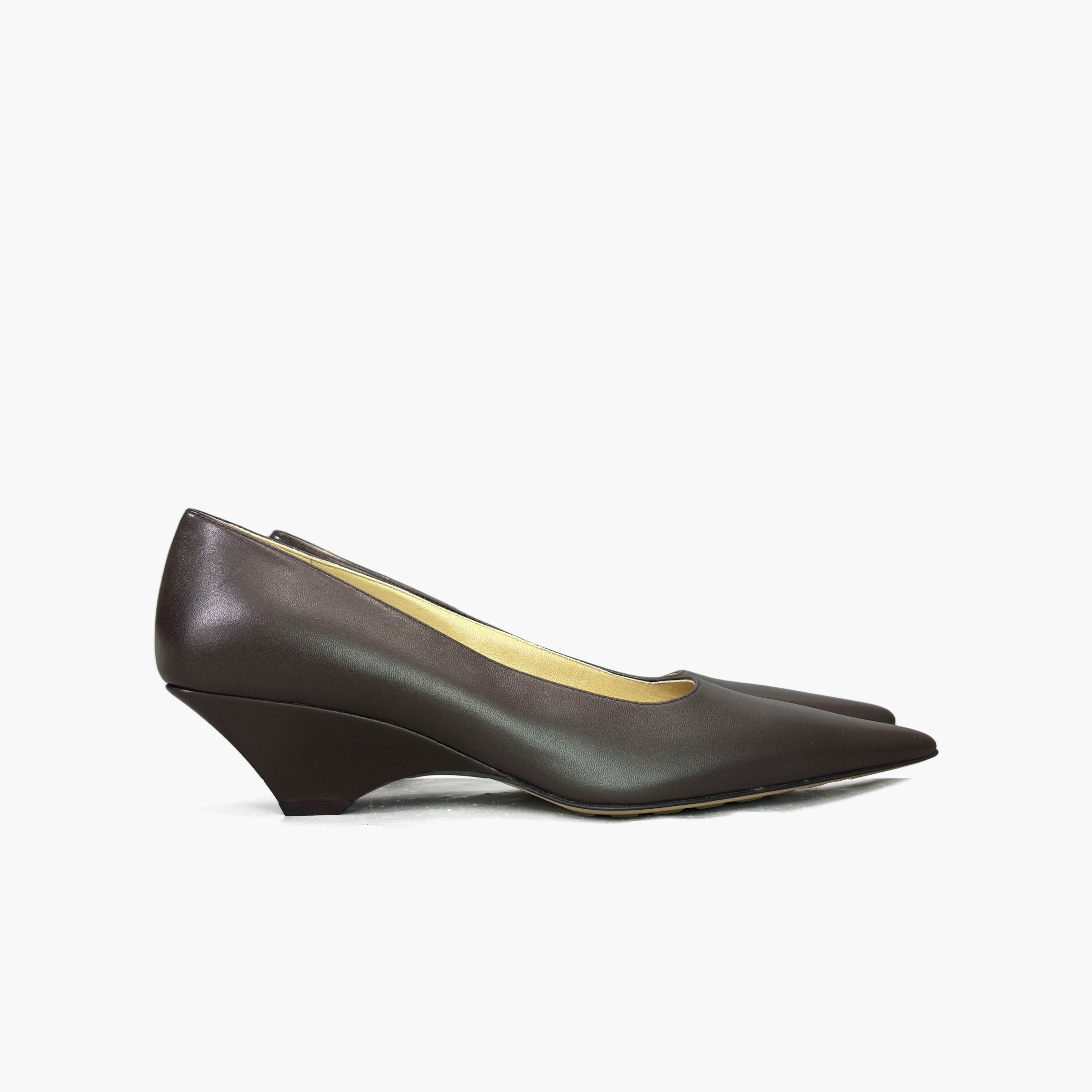 Bottega Veneta Bottega Veneta Brown Leather Wedge Heels Size 38.5 Size US 8.5 / IT 38.5 - 4 Thumbnail