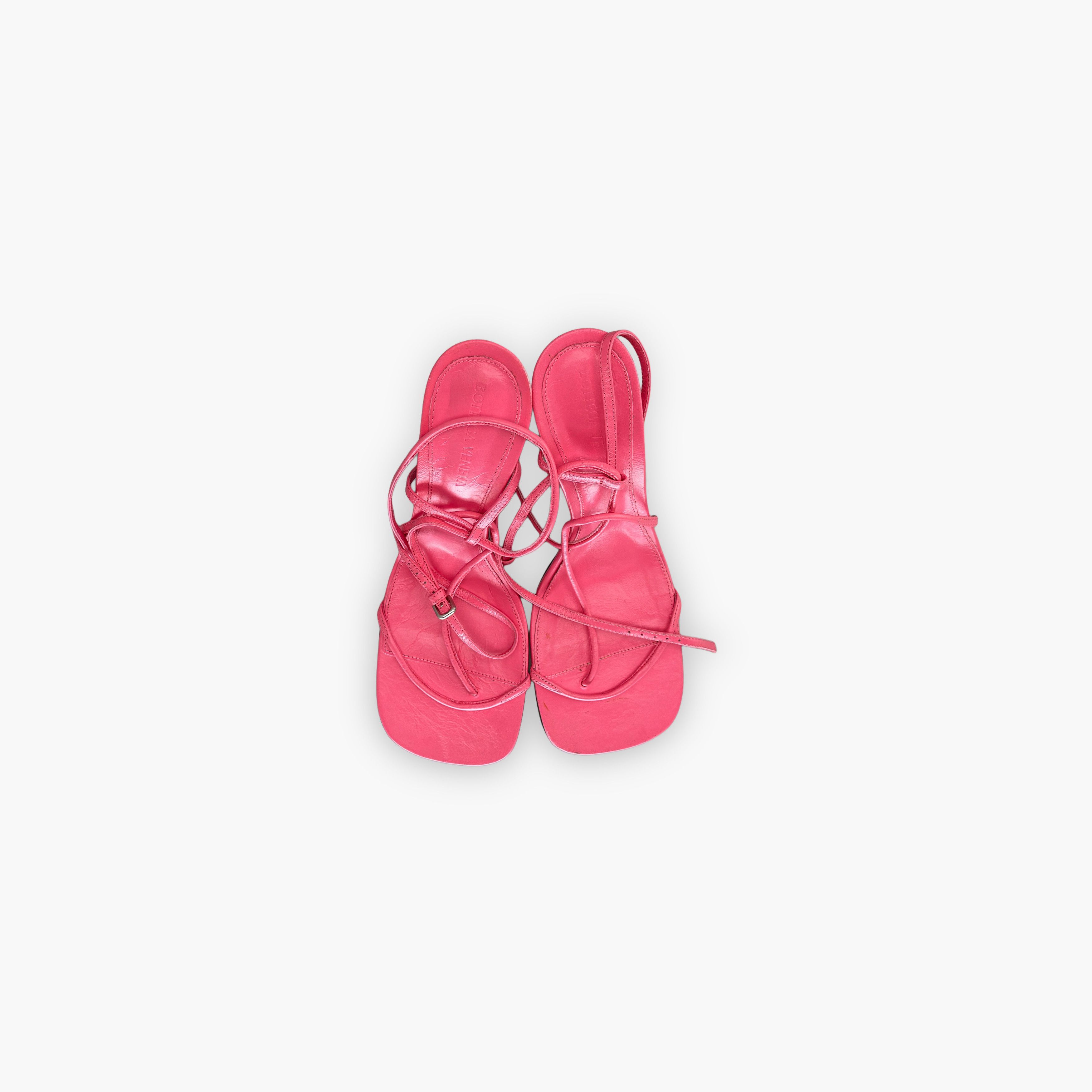 Bottega Veneta Bottega Veneta Pink Leather Strappy Sandals Size 38 Size US 8 / IT 38 - 9 Thumbnail