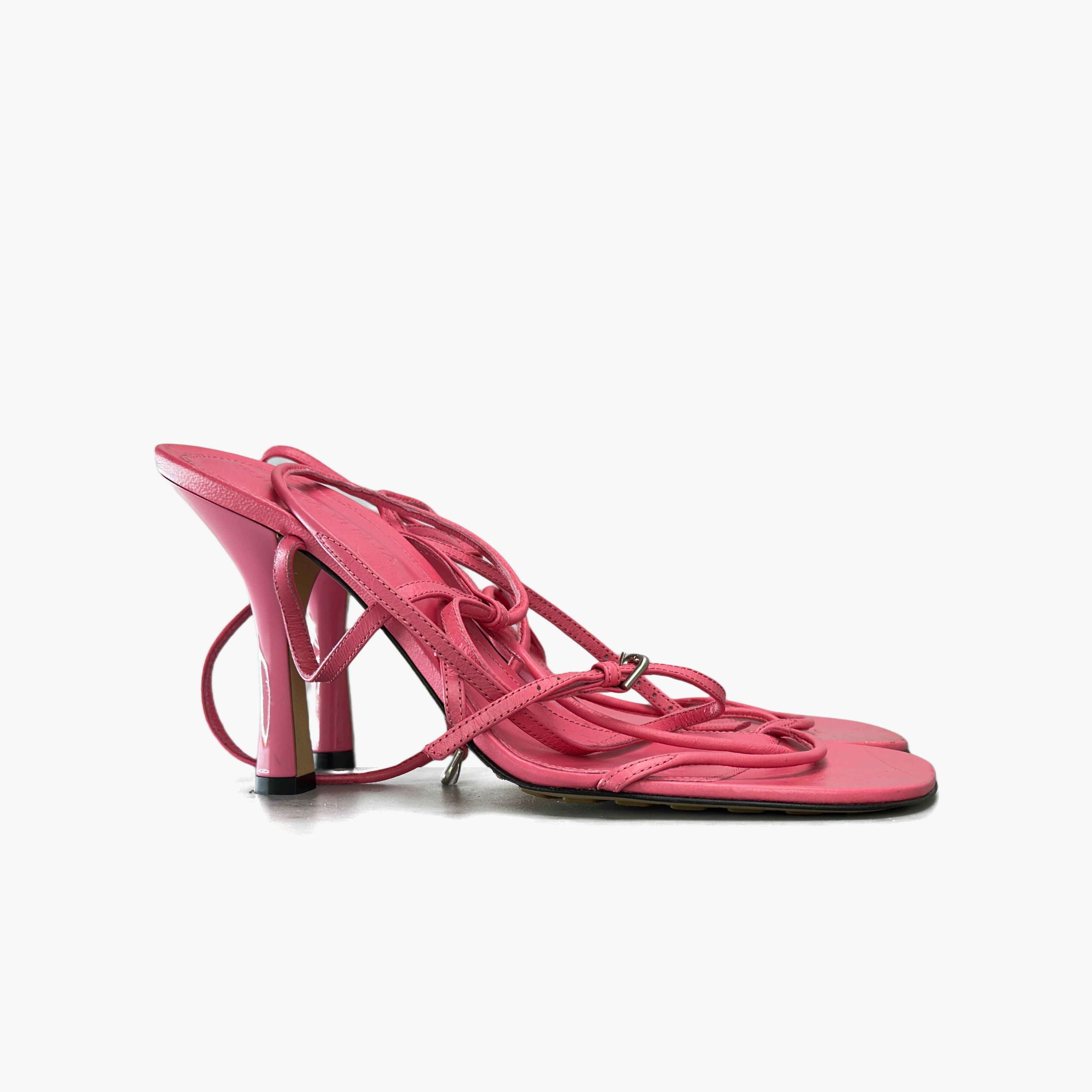 Bottega Veneta Bottega Veneta Pink Leather Strappy Sandals Size 38 Size US 8 / IT 38 - 4 Thumbnail