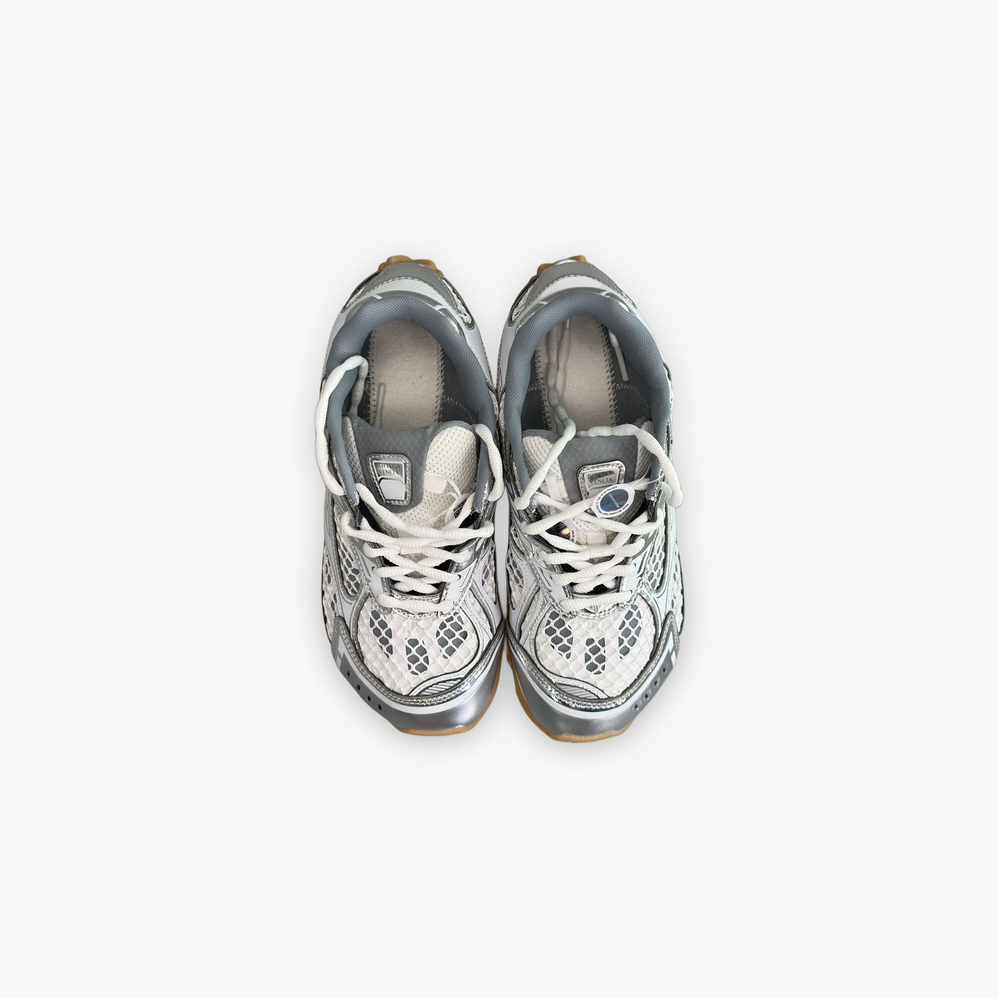 Bottega Veneta Bottega Veneta Orbit Silver Low-Top Sneakers Size 38 Size US 8 / IT 38 - 9 Thumbnail