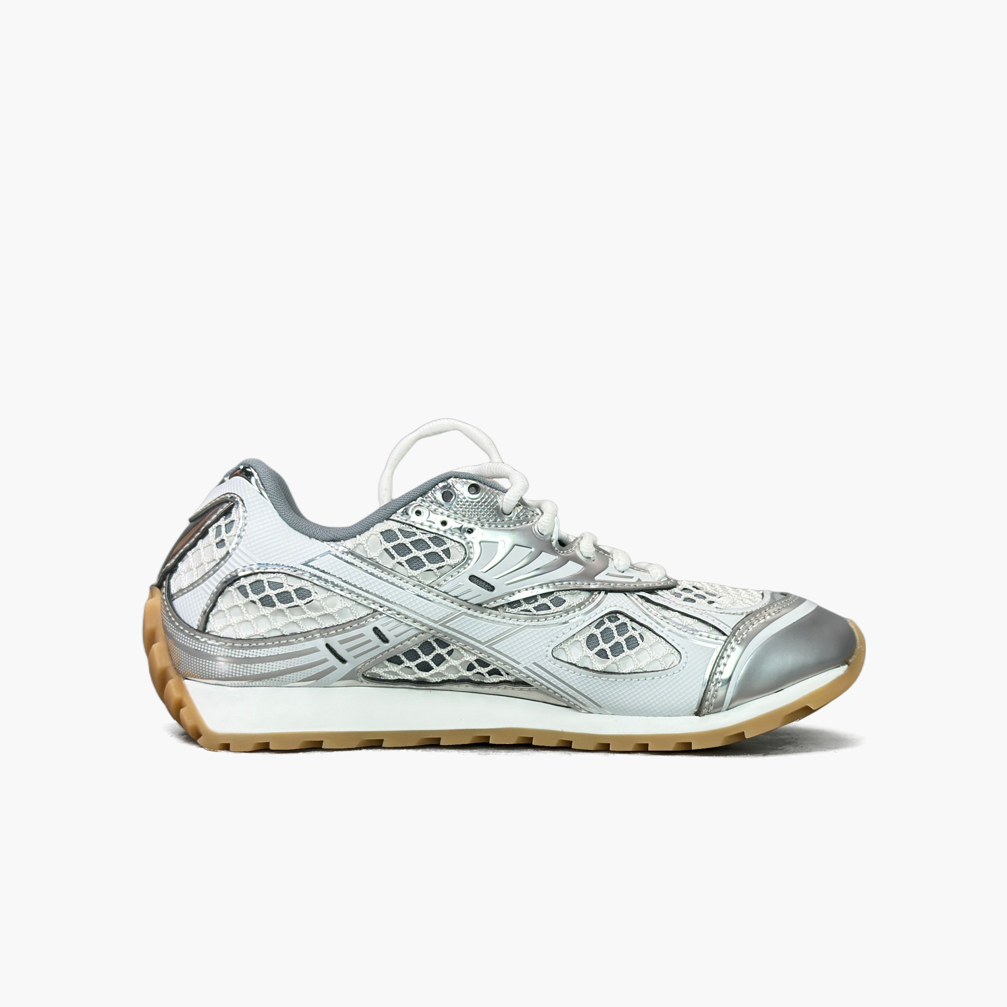 Bottega Veneta Bottega Veneta Orbit Silver Low-Top Sneakers Size 38 Size US 8 / IT 38 - 2 Thumbnail