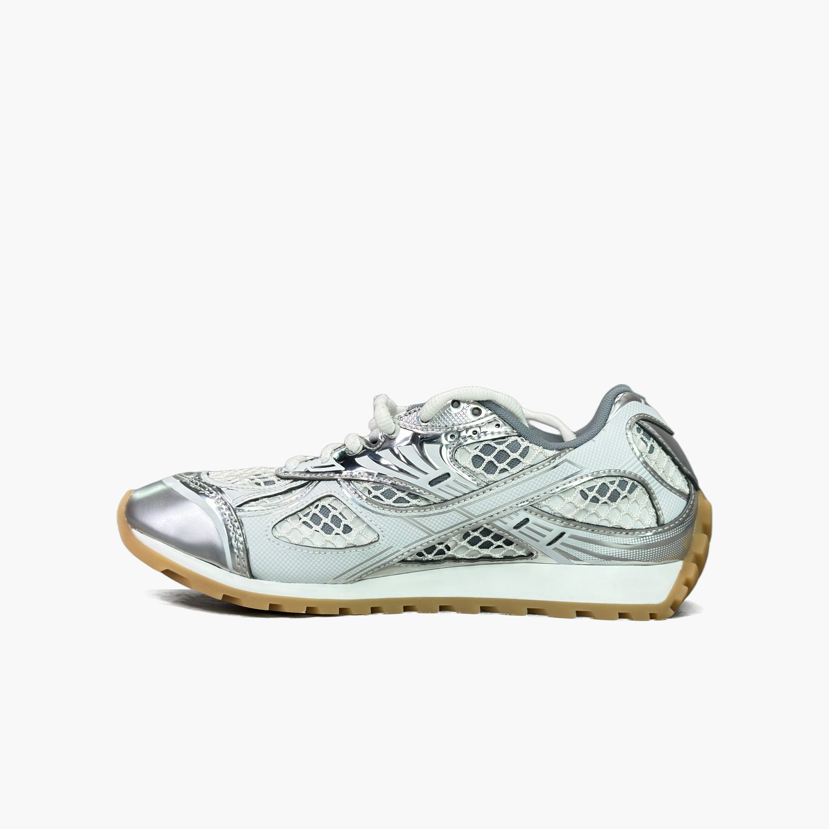 Bottega Veneta Bottega Veneta Orbit Silver Low-Top Sneakers Size 38 Size US 8 / IT 38 - 3 Thumbnail