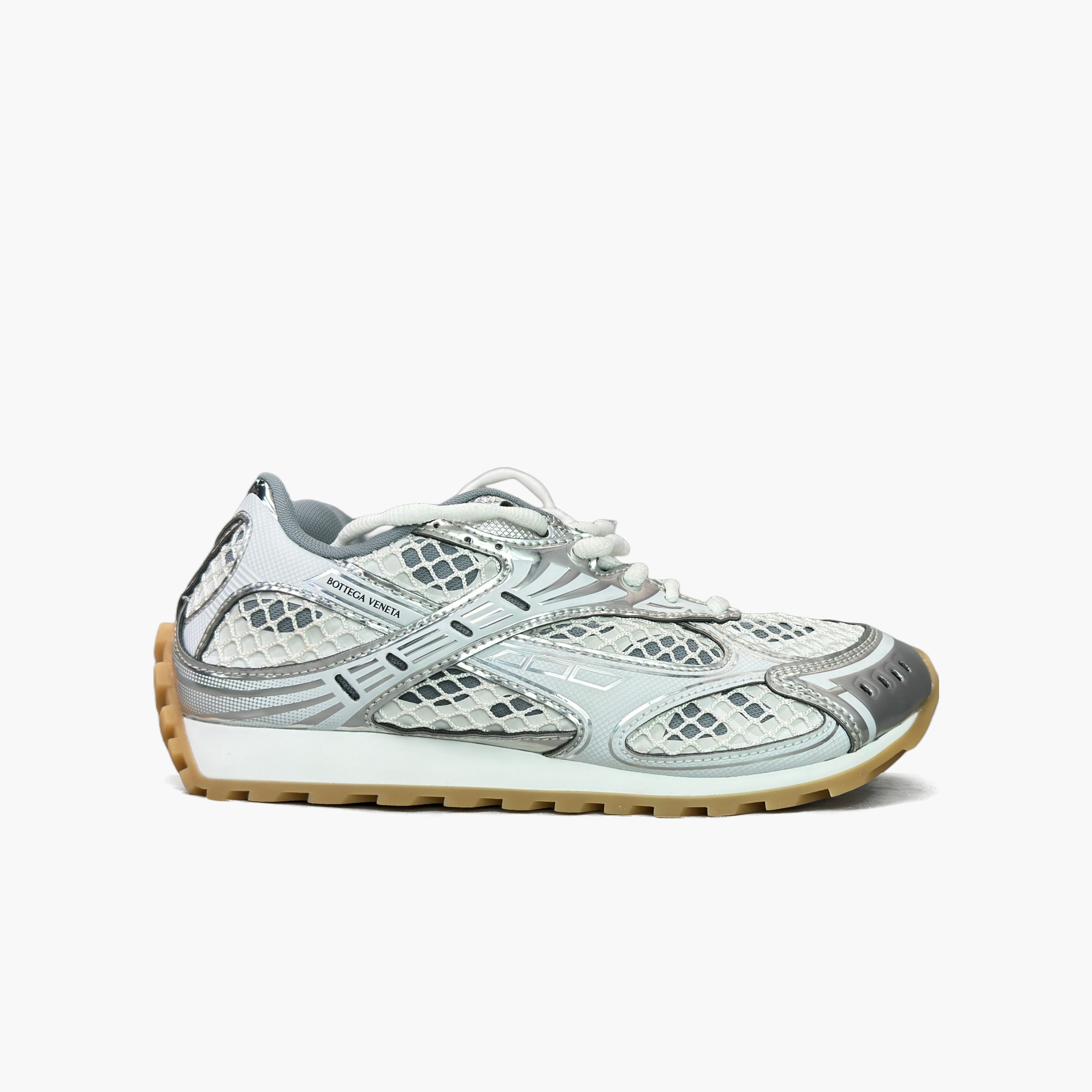 Bottega Veneta Bottega Veneta Orbit Silver Low-Top Sneakers Size 38 Size US 8 / IT 38 - 4 Thumbnail