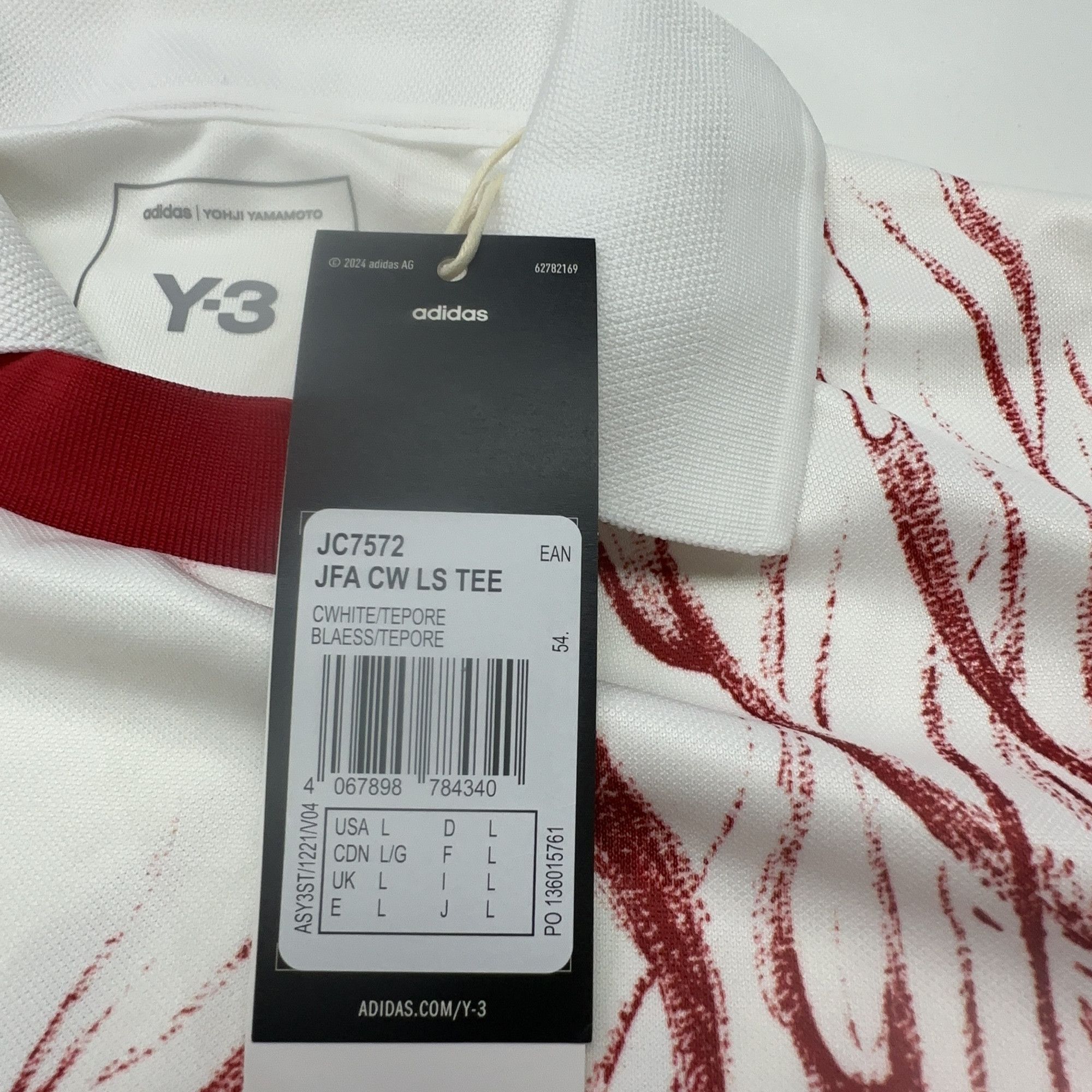 Y-3 Y-3 x JFA Graphic Long Sleeve T-Shirt Size L Size US L / EU 52-54 / 3 - 4 Thumbnail