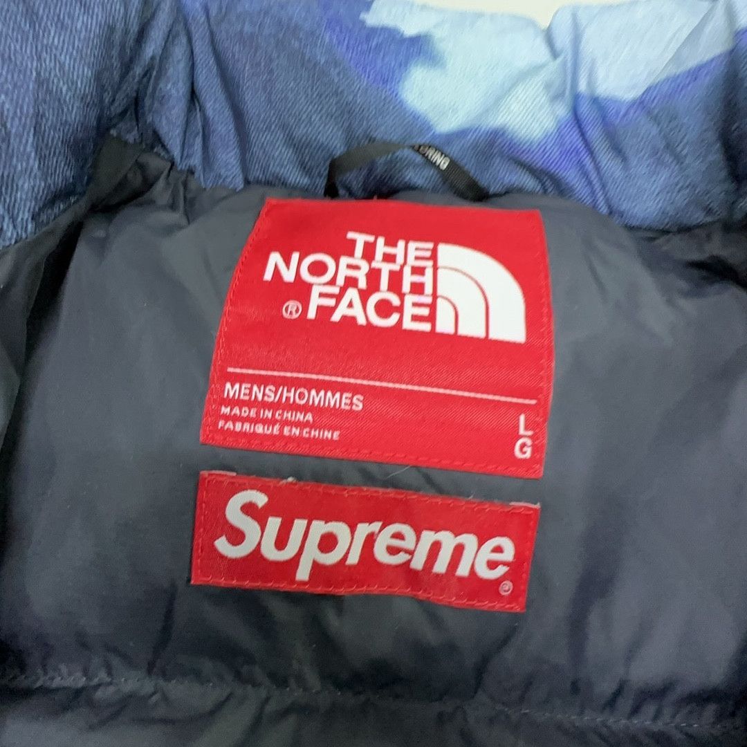 Supreme Supreme x The North Face Bleached Denim Nuptse Jacket L Size US L / EU 52-54 / 3 - 3 Thumbnail