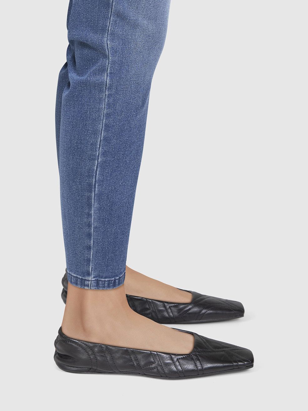 Toteme Black Leather Quilted Ballet Flats Size US 8 / IT 38 - 2 Thumbnail