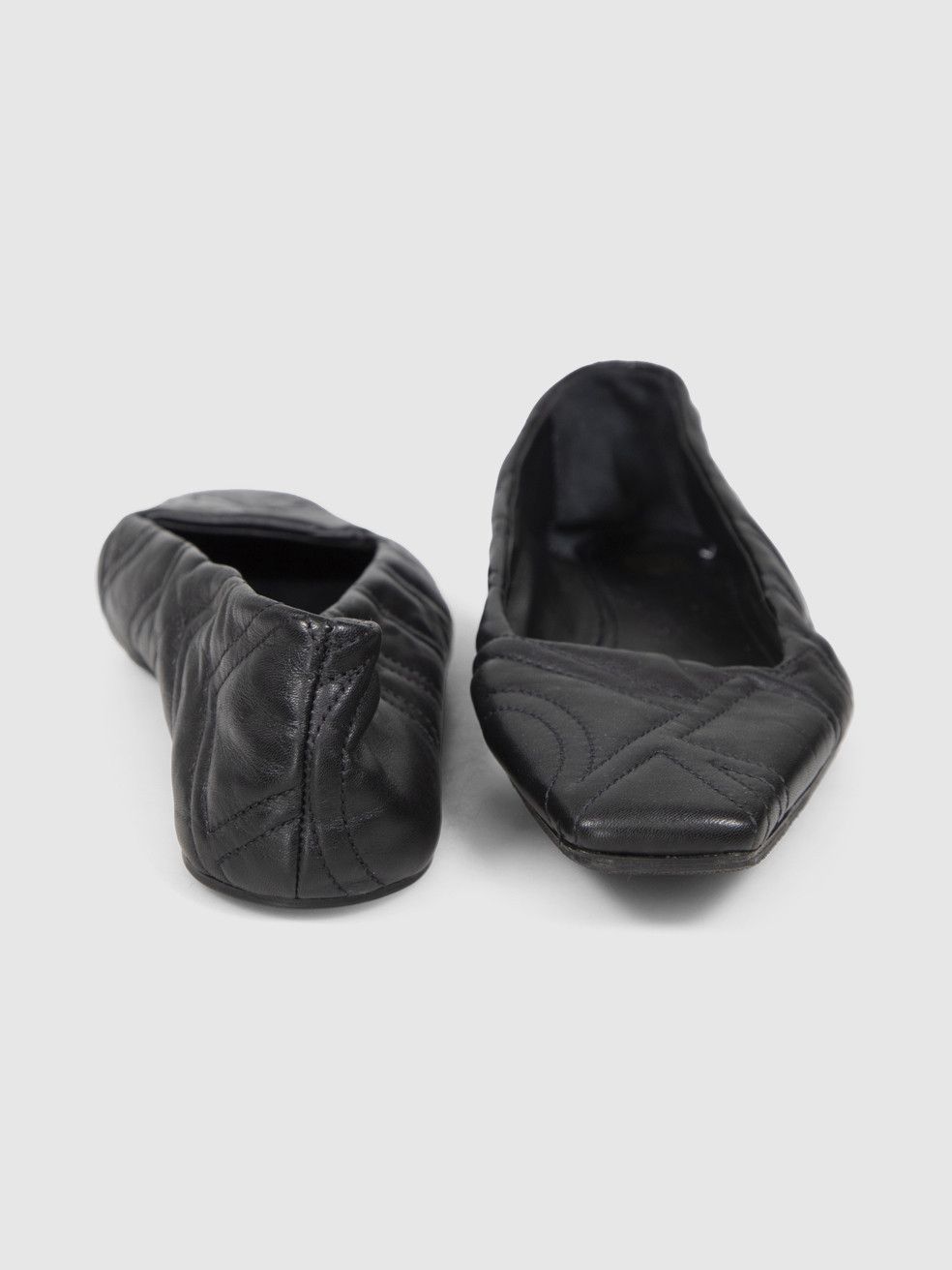 Toteme Black Leather Quilted Ballet Flats Size US 8 / IT 38 - 3 Thumbnail