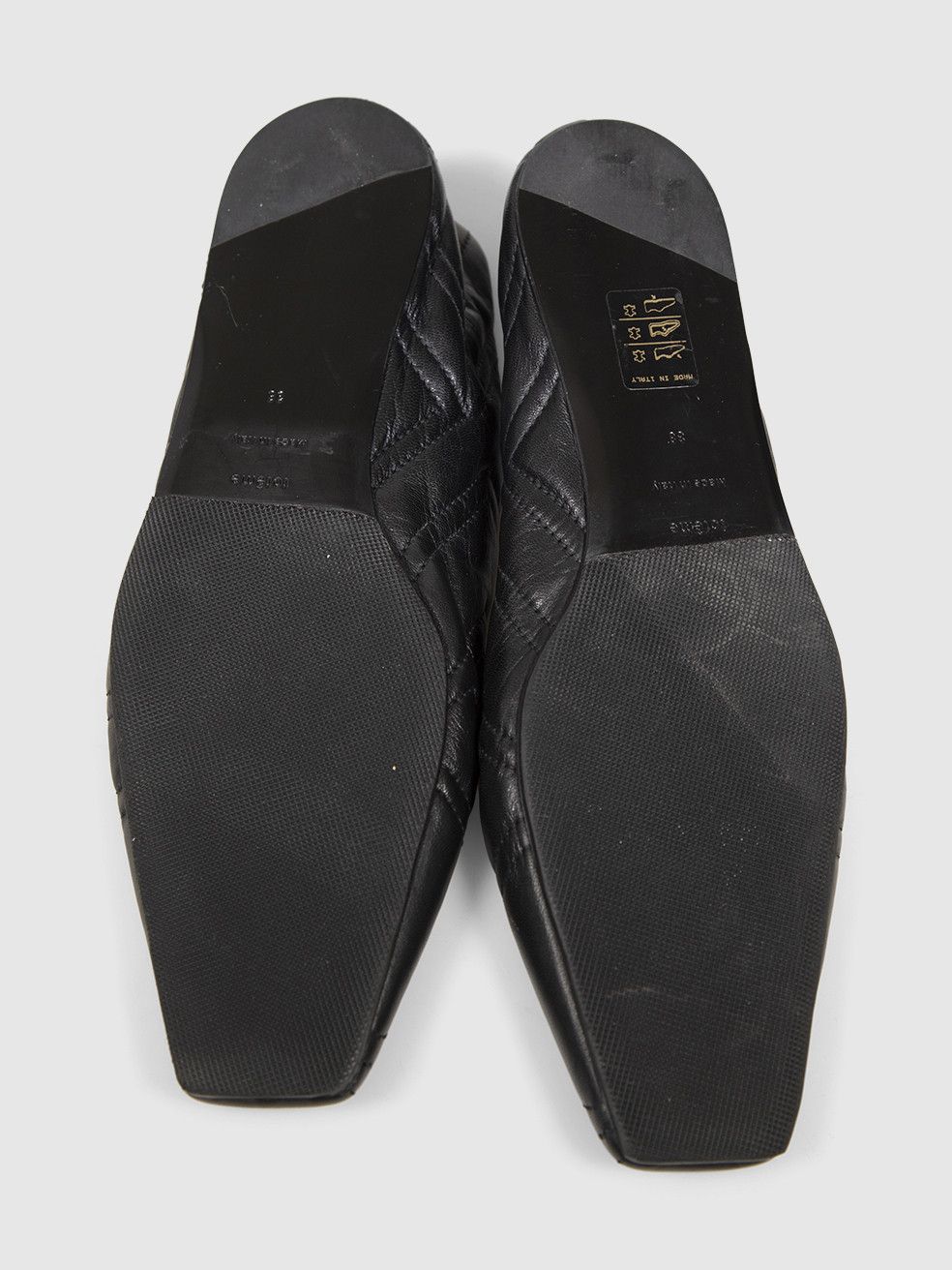 Toteme Black Leather Quilted Ballet Flats Size US 8 / IT 38 - 4 Thumbnail
