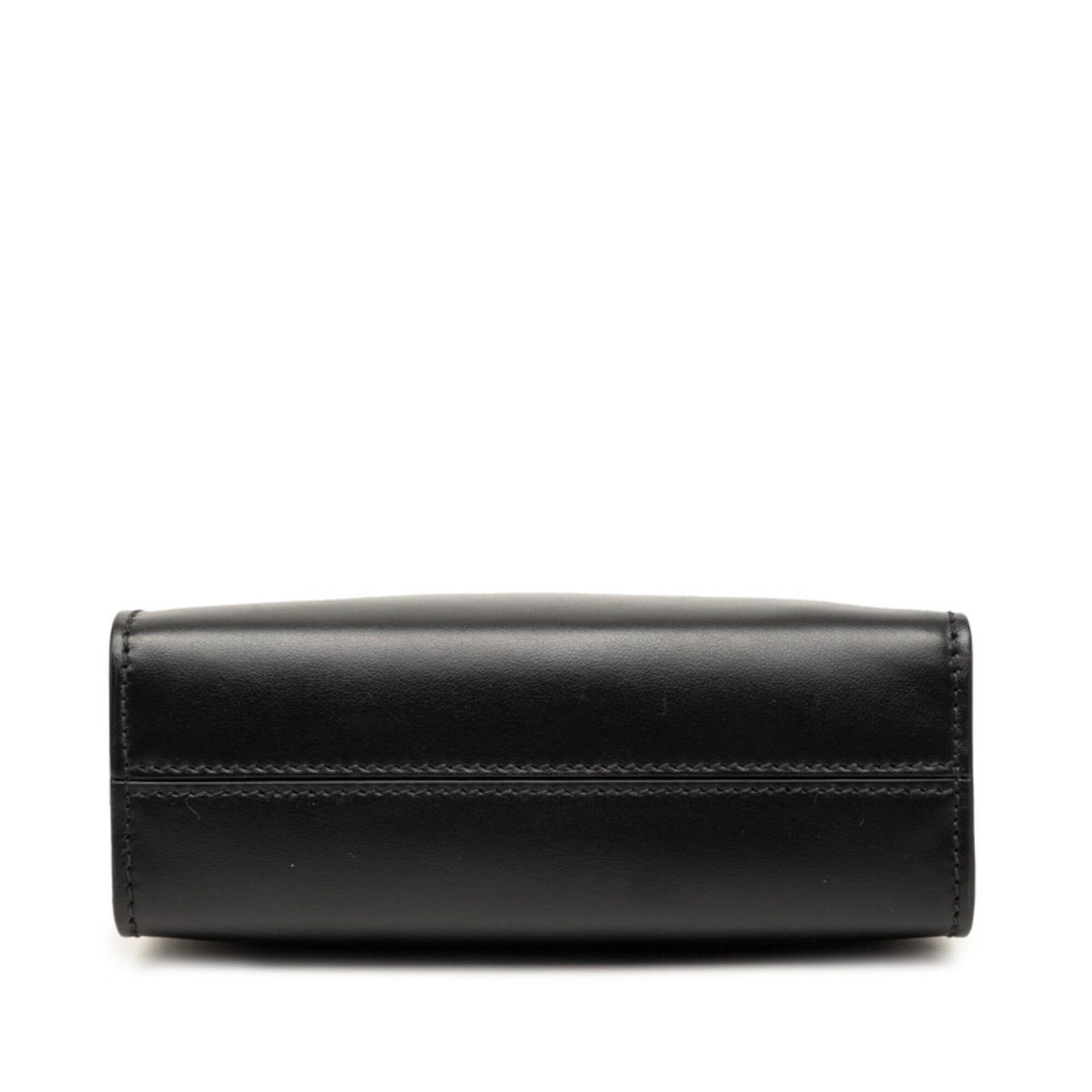 Prada Prada Triangle Logo Mini Handbag Shoulder Bag 2-Way 1BA333 Black Leather Women's PRADA Size ONE SIZE - 3 Thumbnail