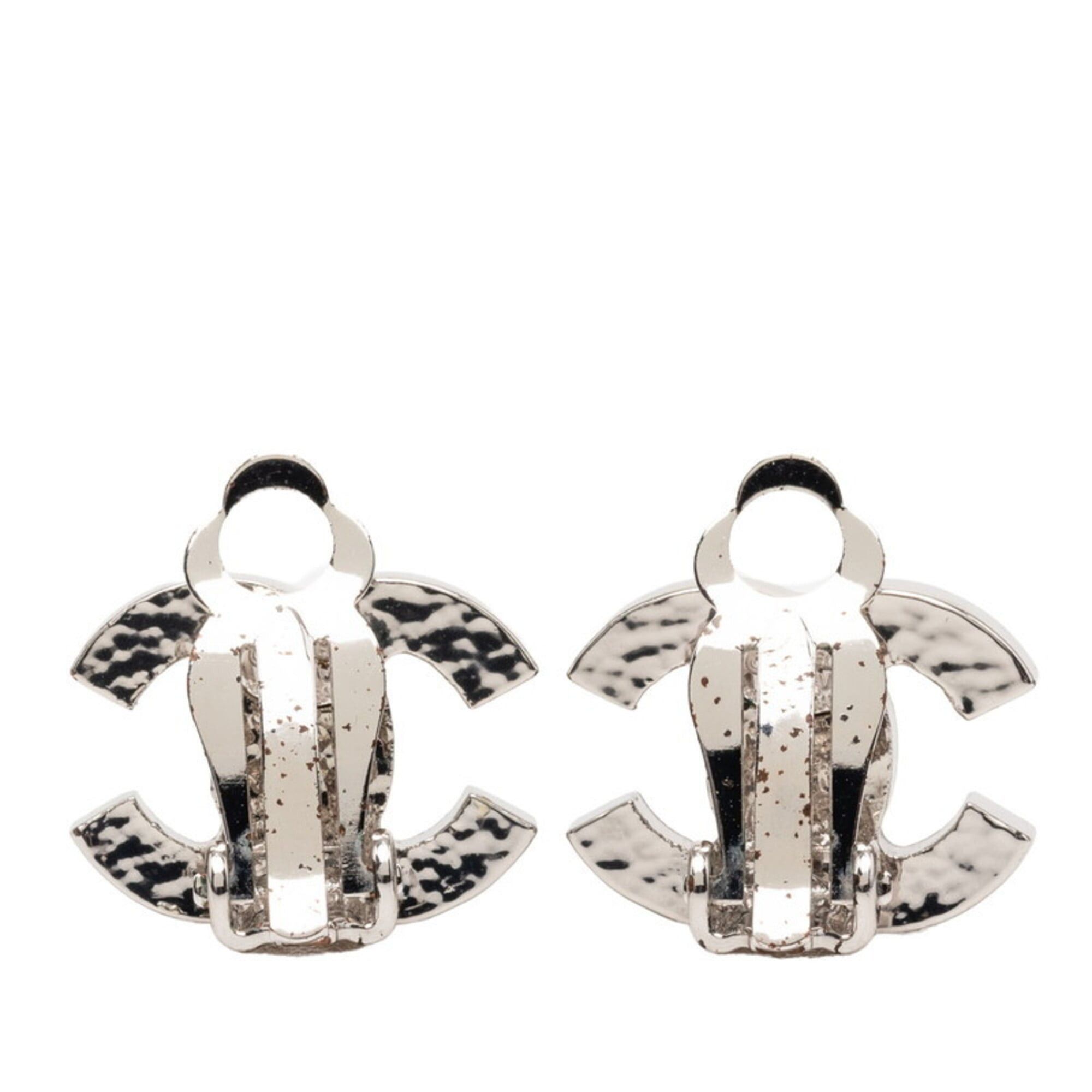 Chanel Chanel Coco Mark Earrings 05V Silver Metal Faux Pearl Women's CHANEL Size ONE SIZE - 2 Thumbnail