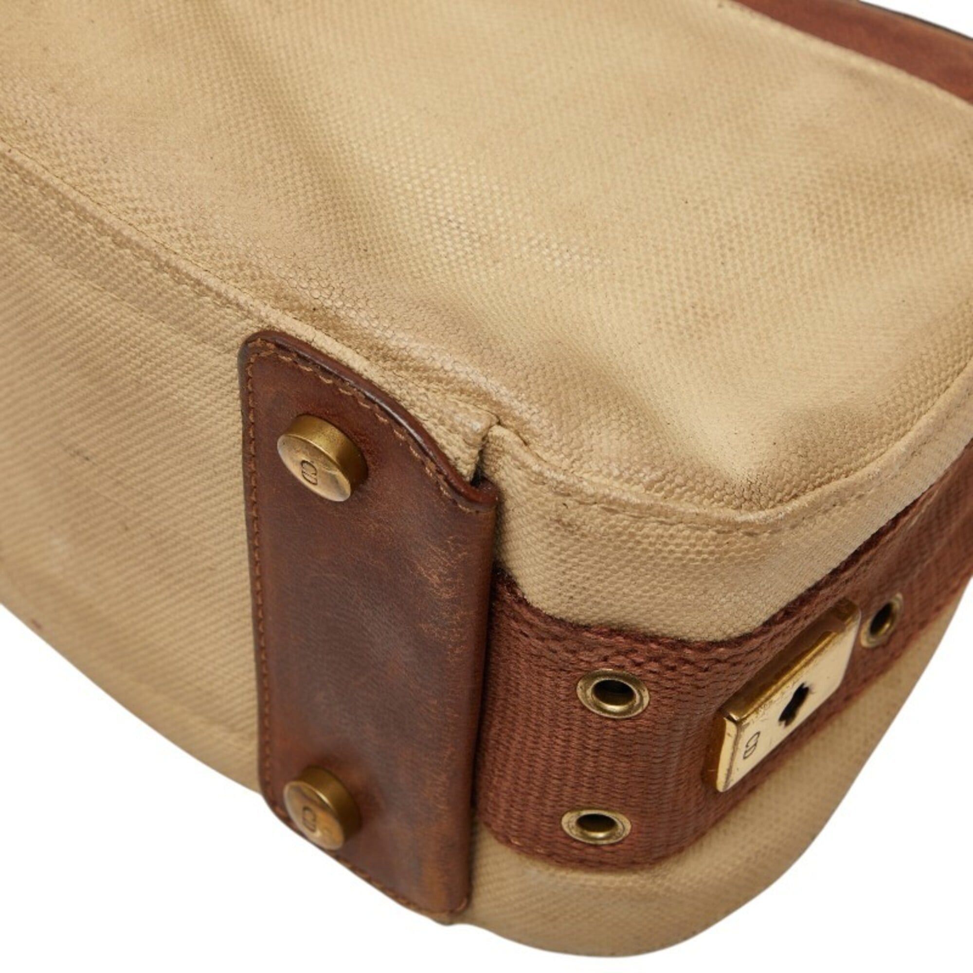Dior Christian Dior Dior Street Chic Shoulder Bag, Beige Brown Leather, Women's Size ONE SIZE - 6 Thumbnail