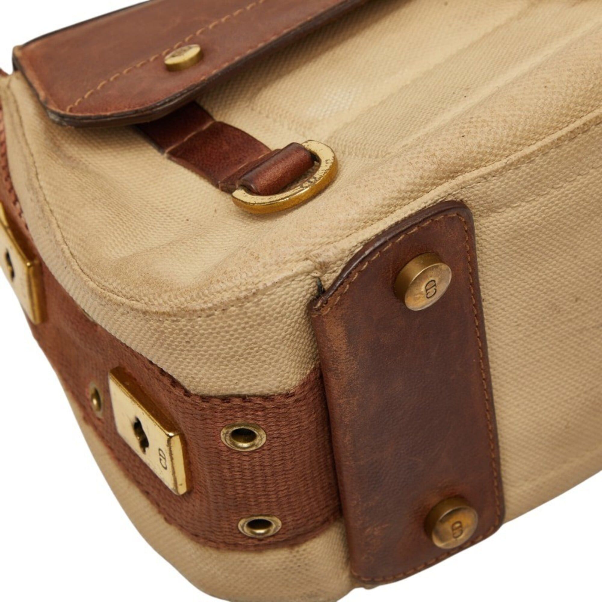 Dior Christian Dior Dior Street Chic Shoulder Bag, Beige Brown Leather, Women's Size ONE SIZE - 5 Thumbnail