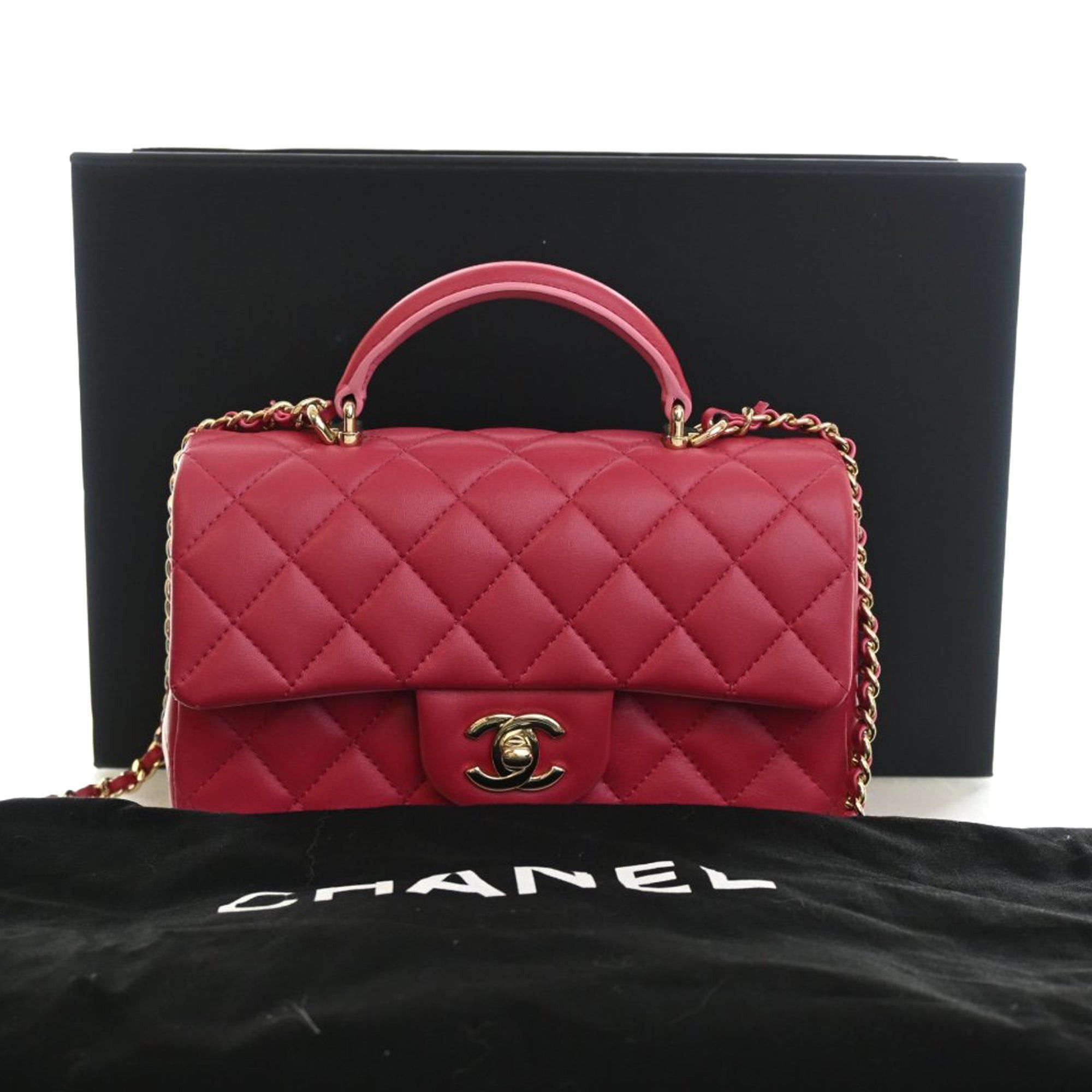 Chanel Mini Rectangular Classic Lambskin Top Handle Flap Size ONE SIZE - 14 Thumbnail