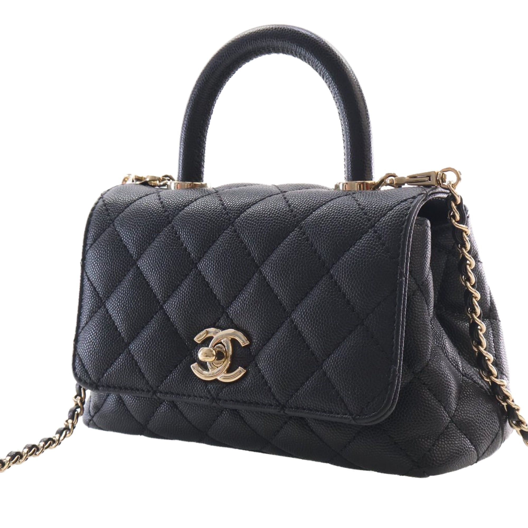 Chanel Extra Mini Quilted Caviar Coco Top Handle Bag Size ONE SIZE - 3 Thumbnail