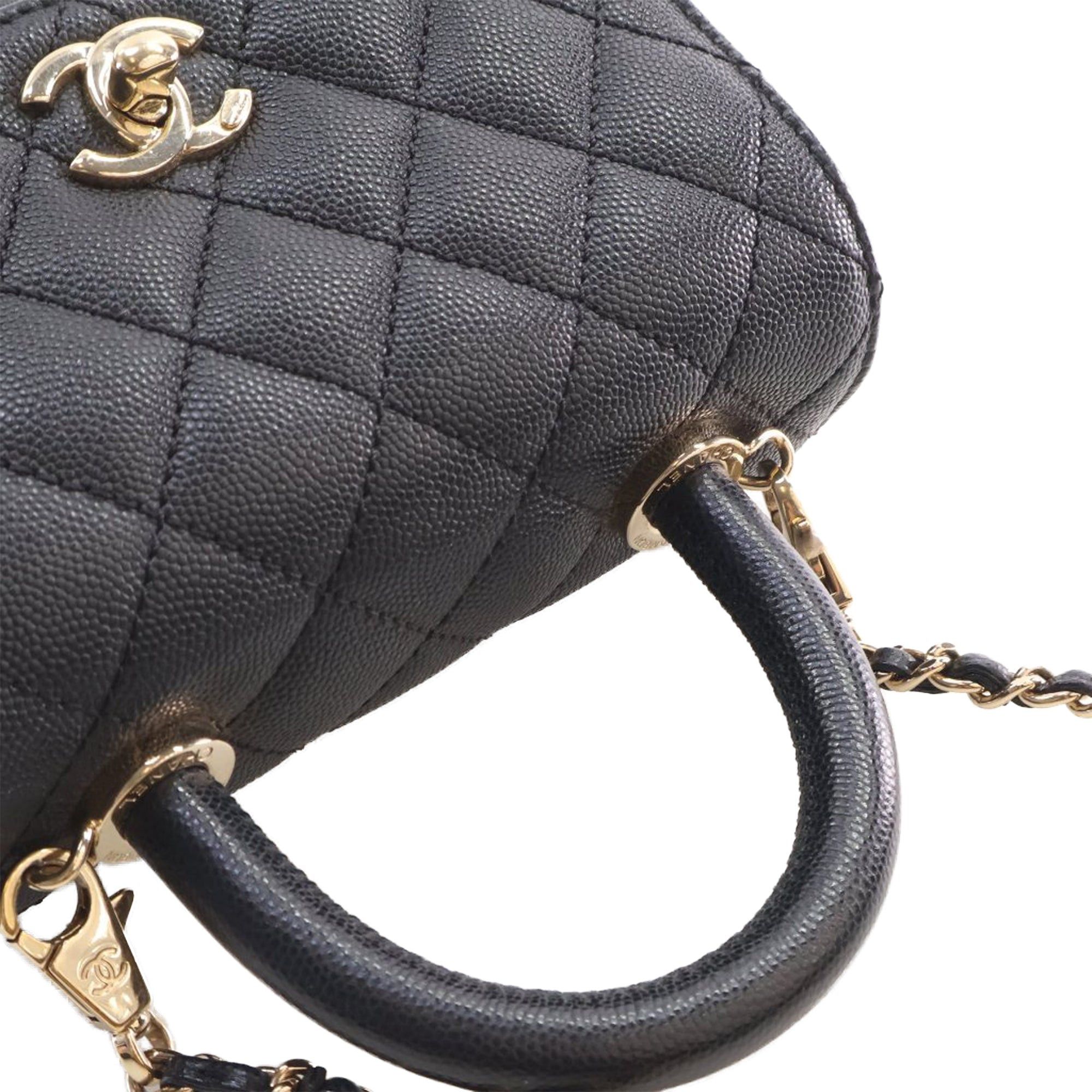 Chanel Extra Mini Quilted Caviar Coco Top Handle Bag Size ONE SIZE - 13 Thumbnail