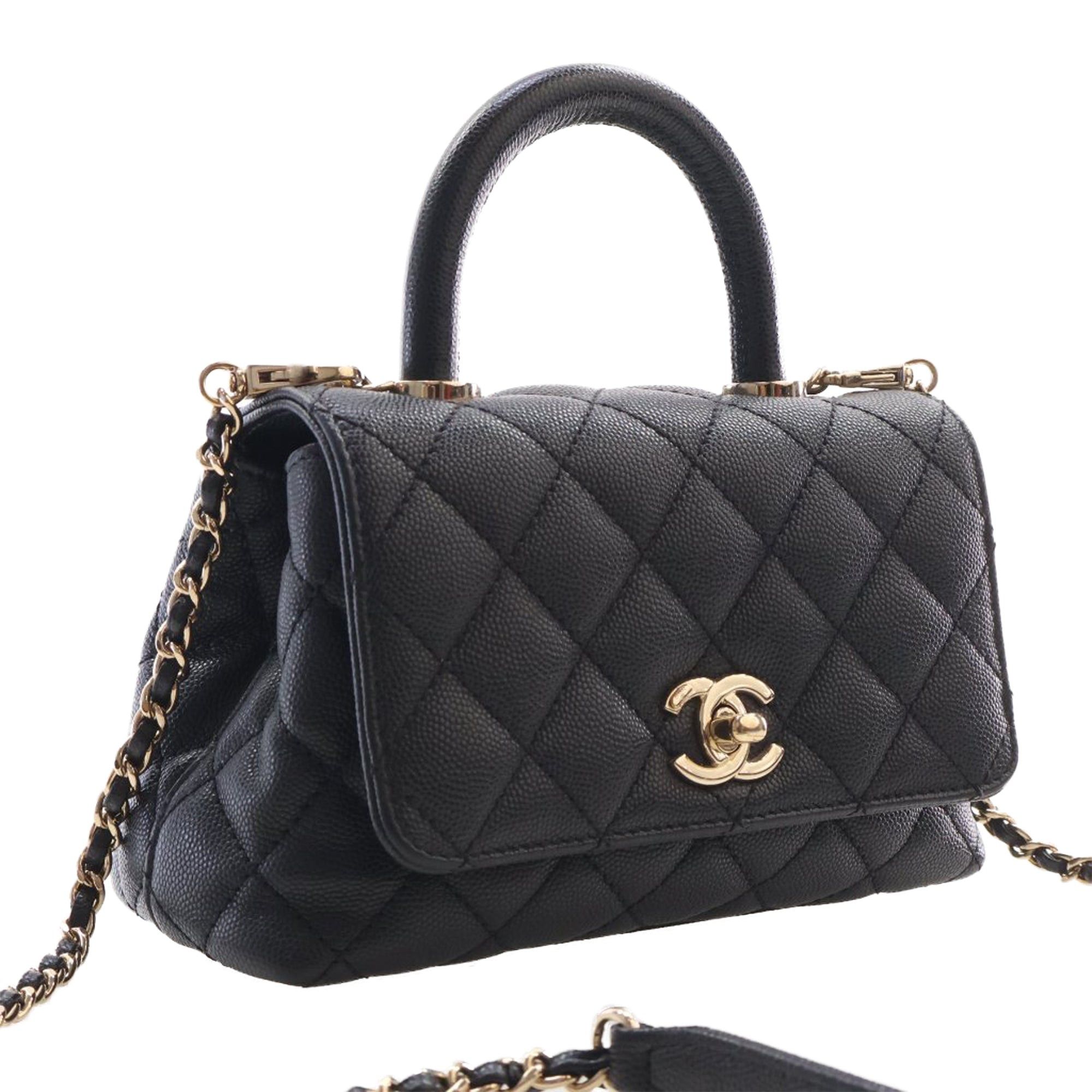 Chanel Extra Mini Quilted Caviar Coco Top Handle Bag Size ONE SIZE - 2 Thumbnail