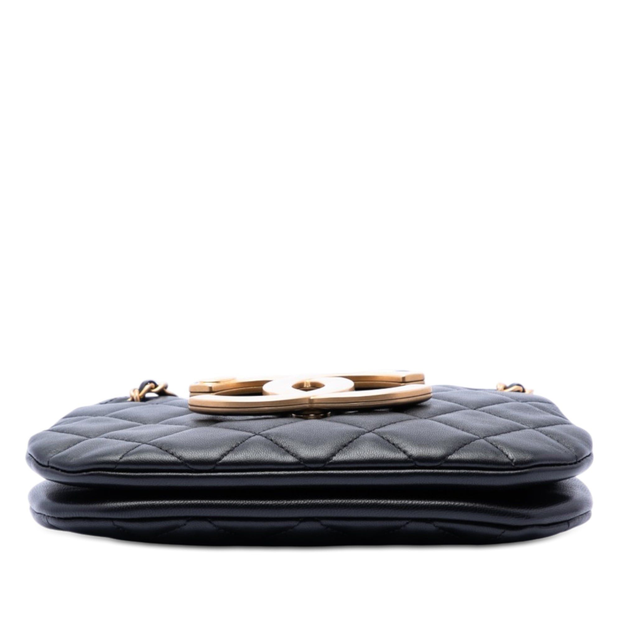 Chanel Small Quilted Lambskin Giant CC Chain Compartment Messenger Bag Size ONE SIZE - 3 Thumbnail