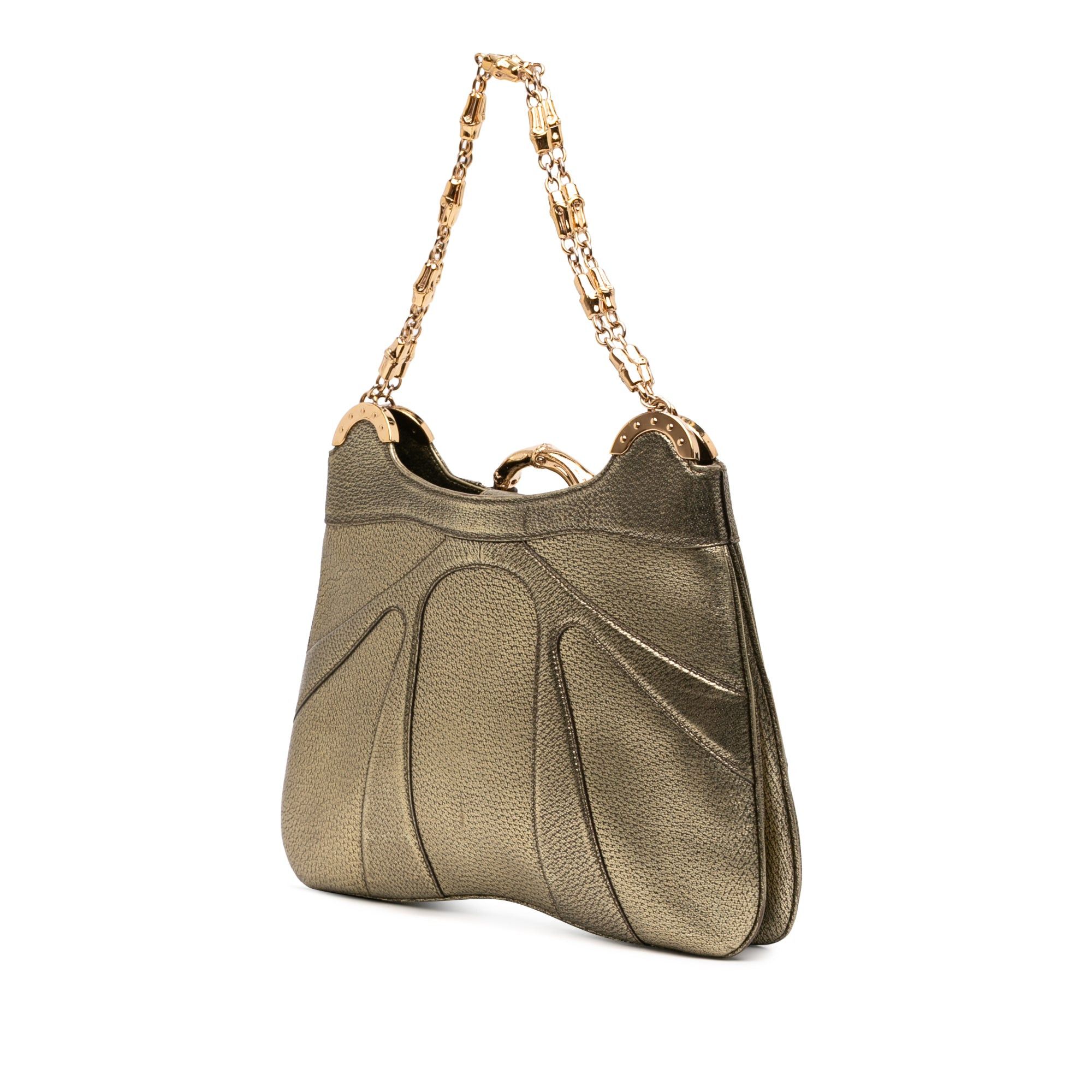 Gucci Metallic Calfskin Bamboo Ring Chain Shoulder Bag Size ONE SIZE - 2 Thumbnail