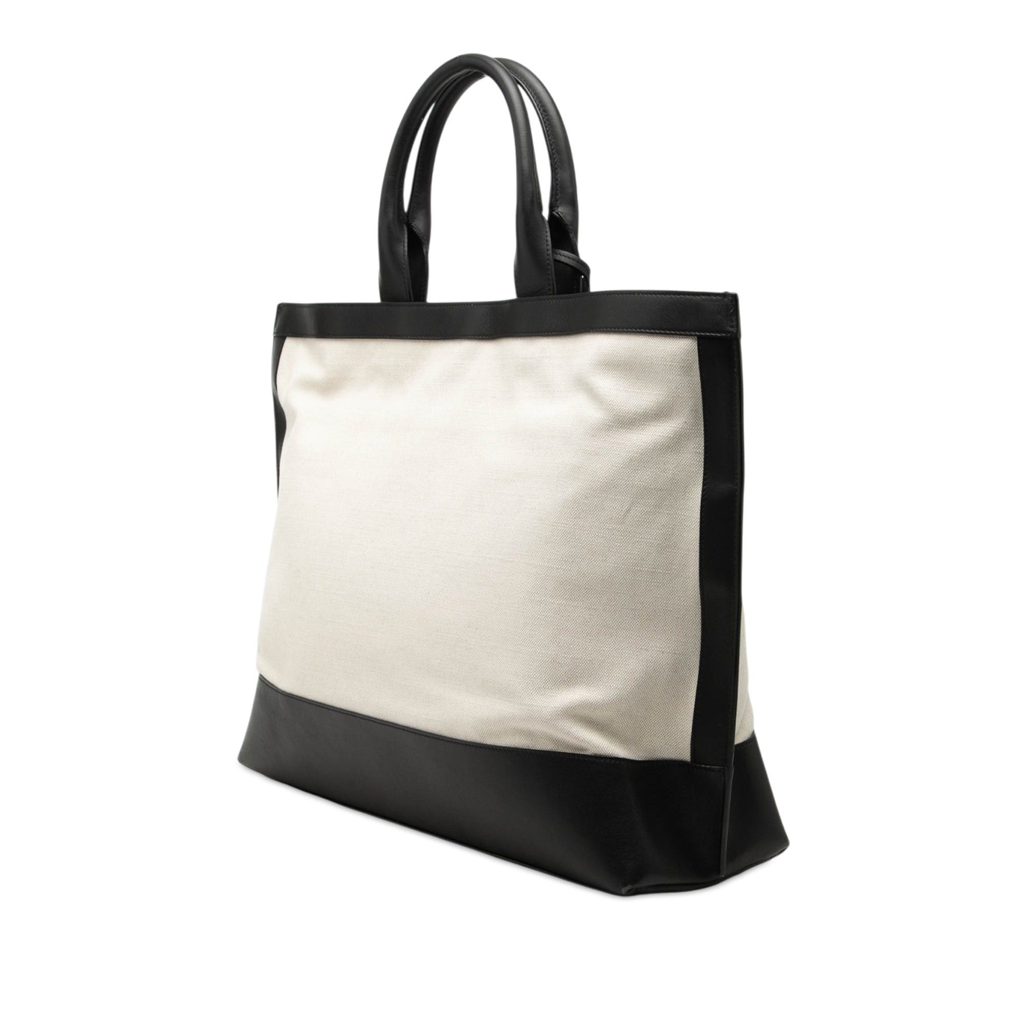 Saint Laurent Paris Bicolor Canvas and Leather Cabas Tote Size ONE SIZE - 2 Thumbnail